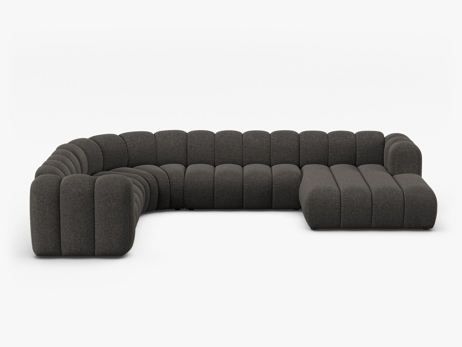 Micadoni Modulares Panorama Ecksofa Lupine 6-Sitzer Links Chenille Eden Dunkelgrau
