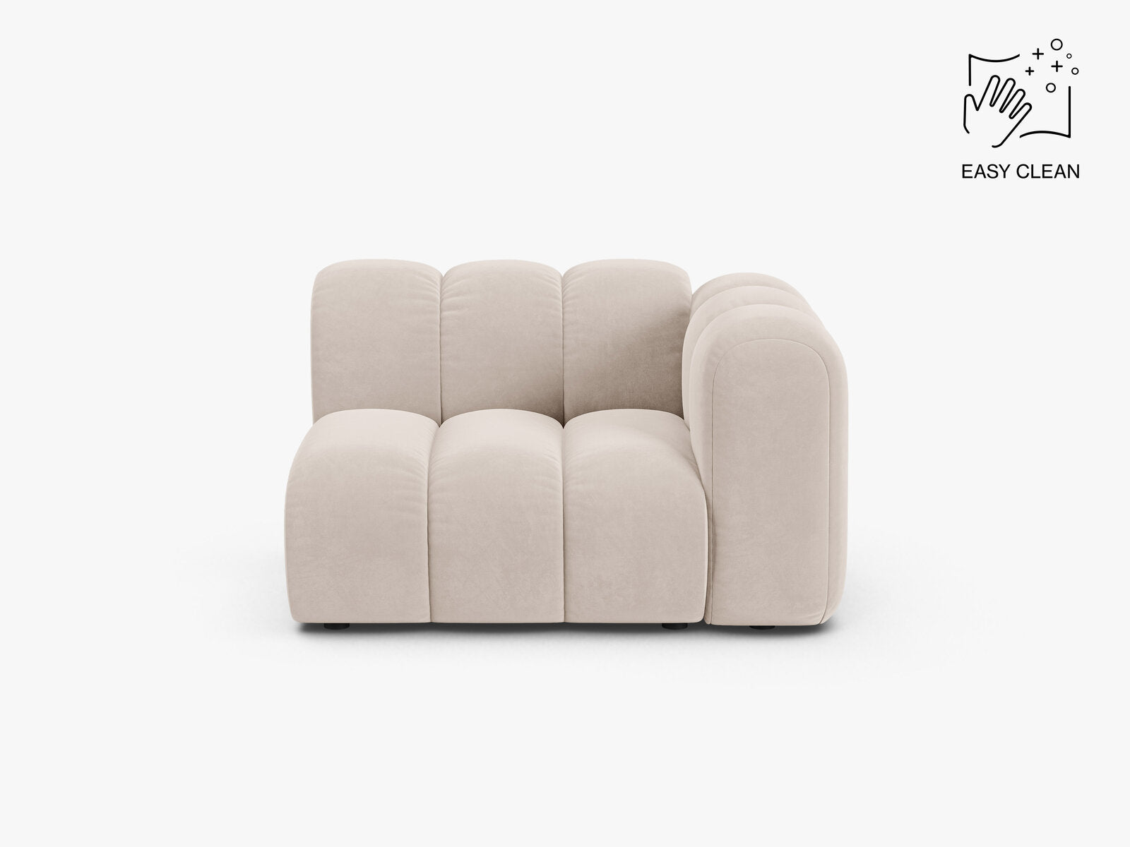 Micadoni Modul Lupine 1-Sitzer Samt Venus Helles Beige Rechts