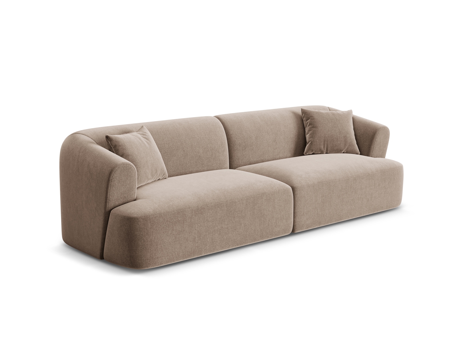 Cosmopolitan Design Sofa Campi 4-Sitzer Samt Vogue Dunkelbeige
