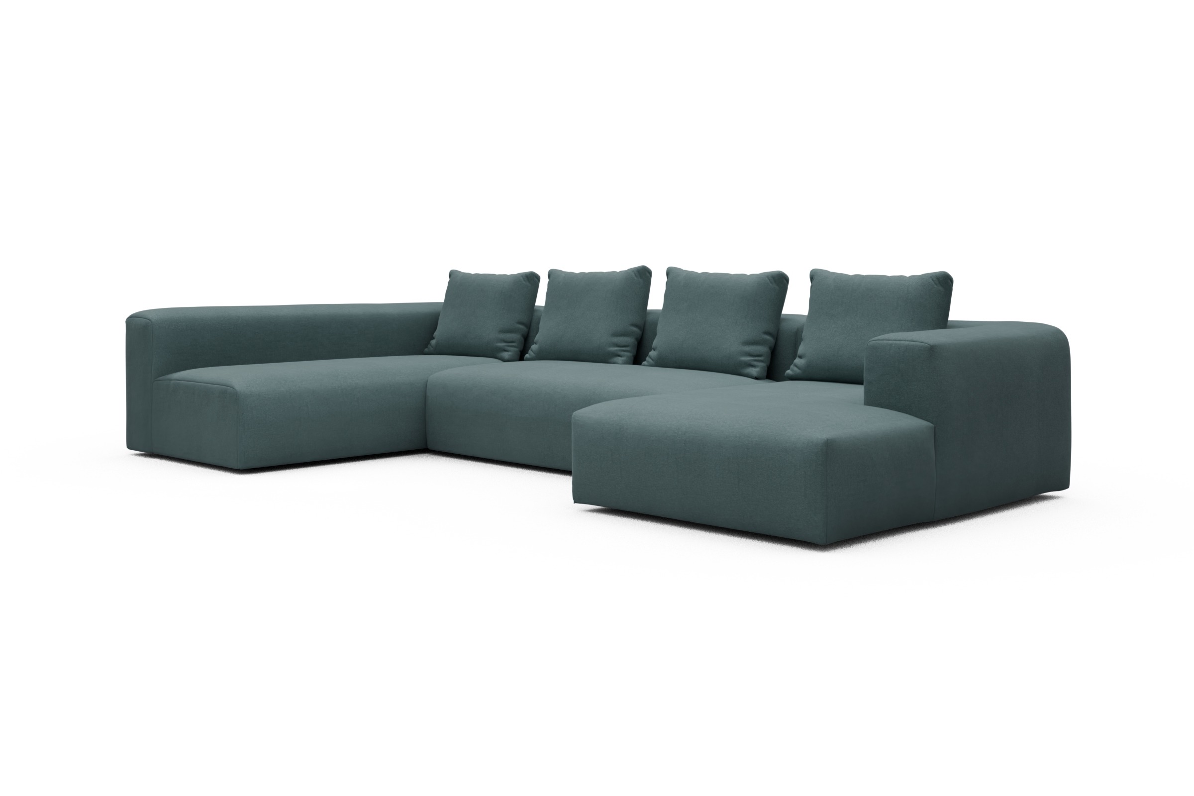 Wohnlandschaft Fred Chaiselongue rechts mit 2-Sitzer und lange Armlehne links Satya-Niagara