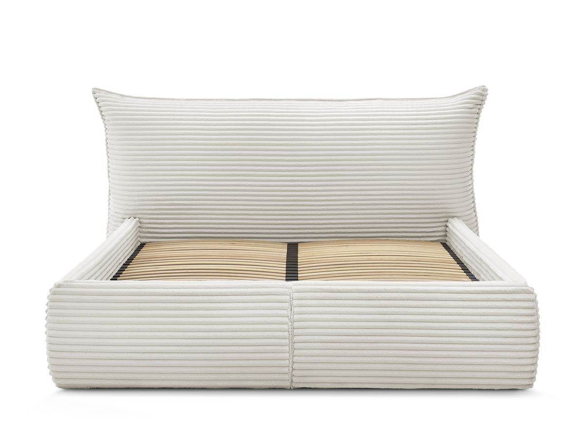 Bobochic Jade Polsterbett mit Bettkasten Cordsamt Beige, Liegefläche 160 × 200 cm