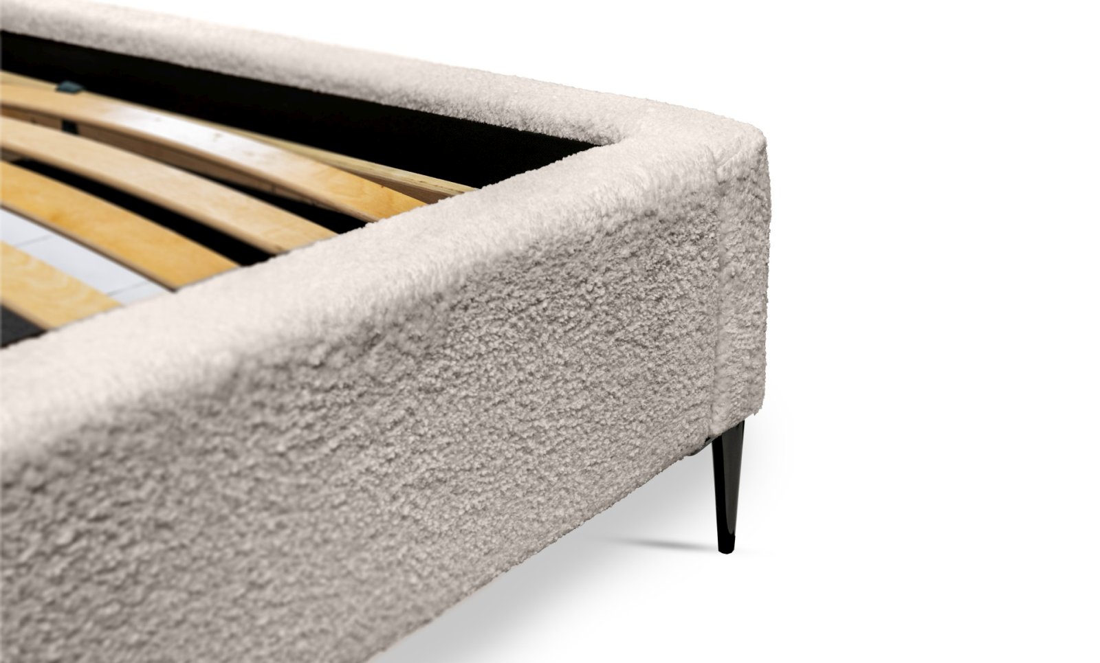 Polsterbett Tano Boucle 140x200 mit Metallrahmen Euphoria 02 Cream