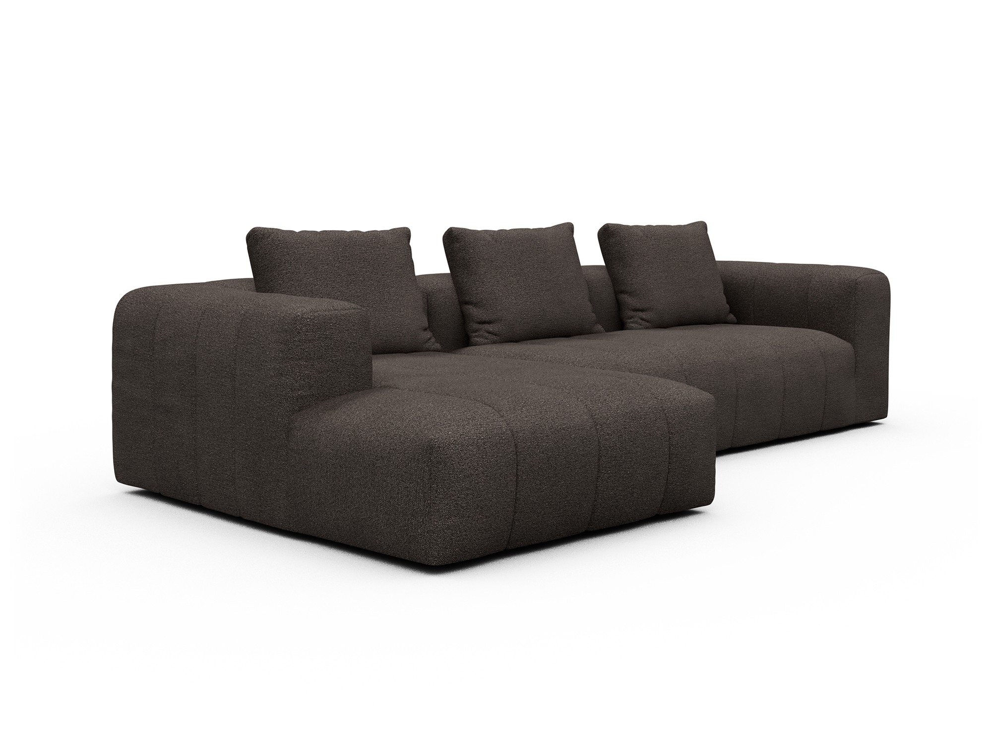 Hugo 2,5-Sitzer Armlehne rechts mit Chaiselongue Boucle-Taupe moebelfaktor