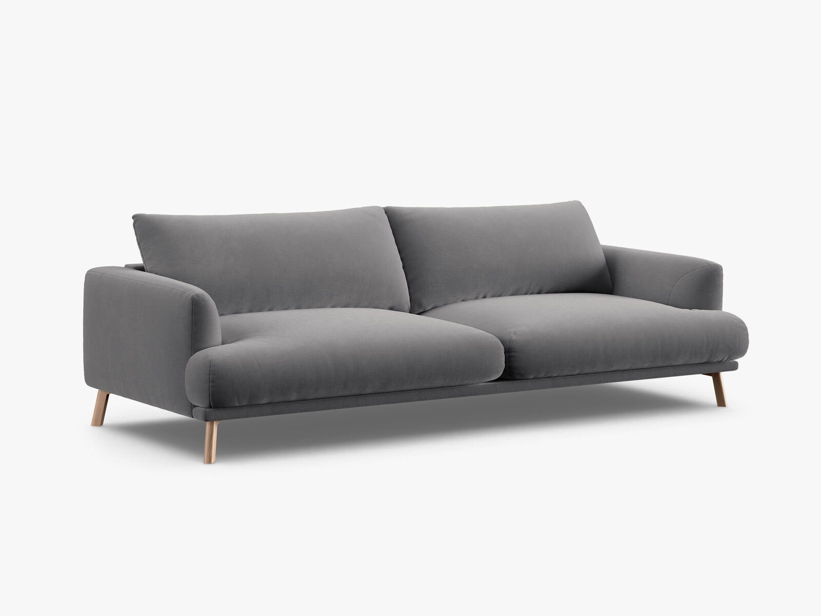 Micadoni Sofa Naomi 4-Sitzer Samt Salvador Grau