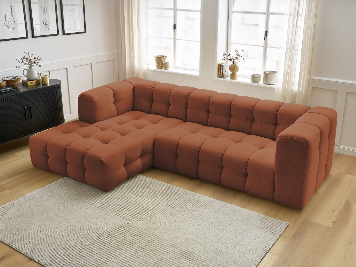 Bobochic Cloud Ecksofa 288 × 184 cm Stoff Orange Ecke links