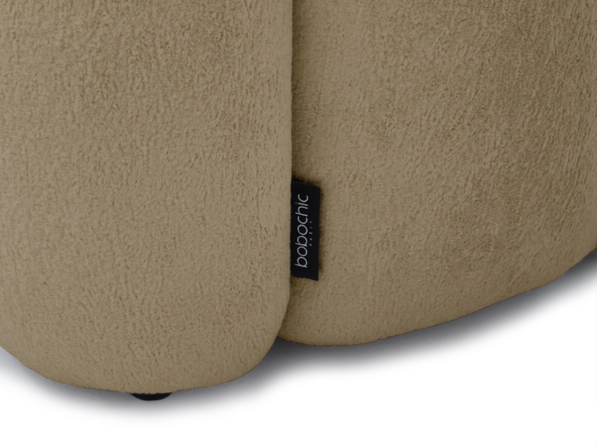 Bobochic Curvy Sofa 3-Sitzer Kunstfell Hellbraun