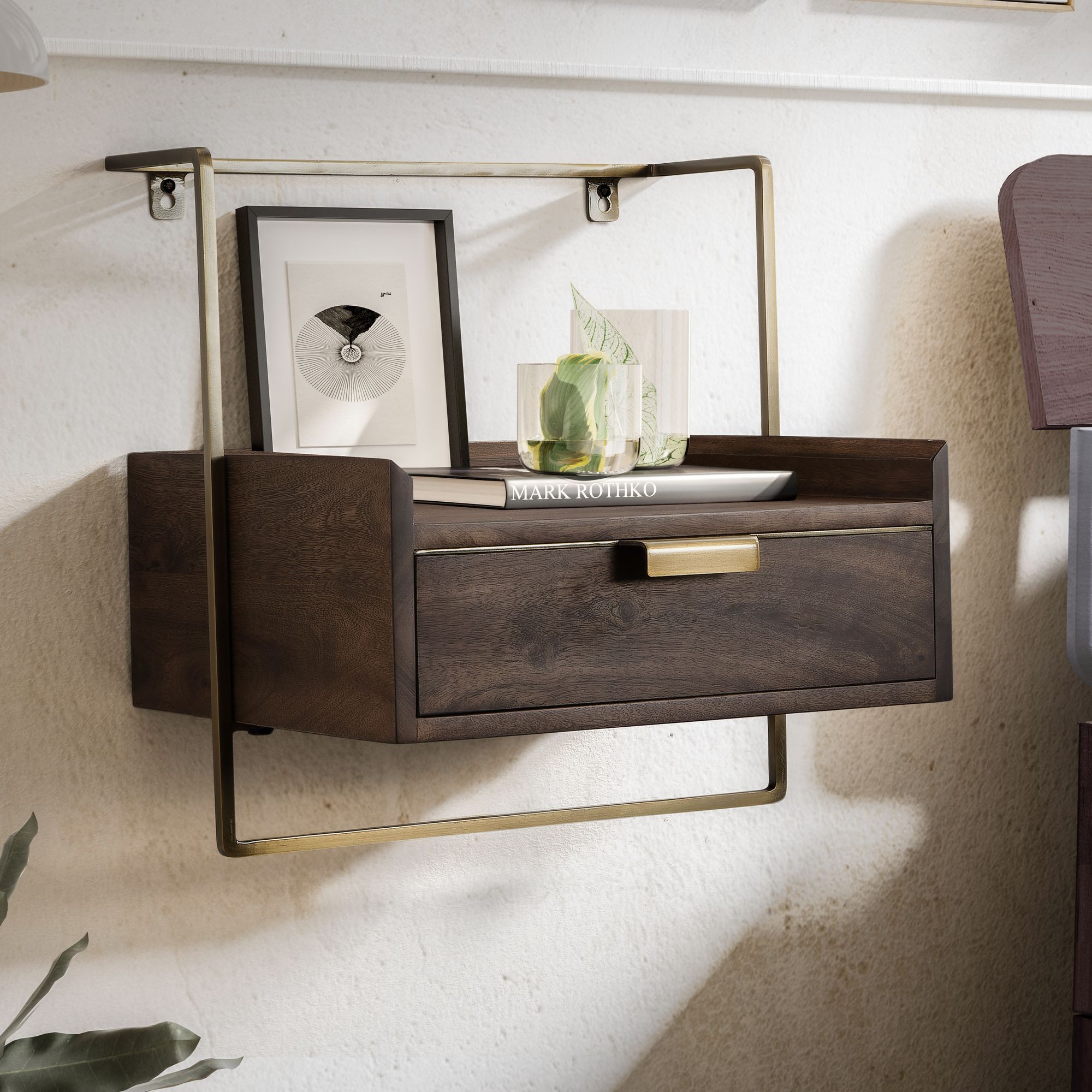 Nachttisch Bjorli Massivholz Braun 44 × 35 × 45 cm