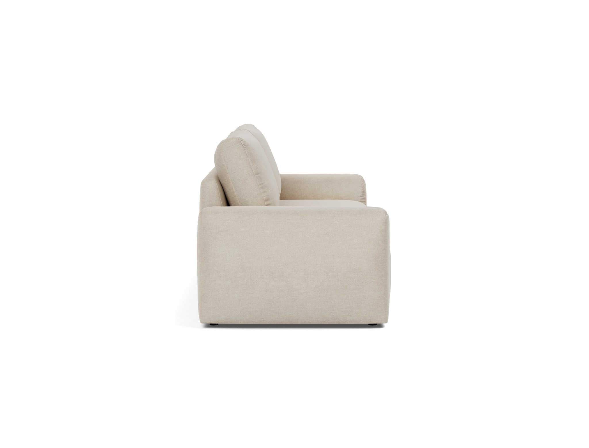 Schlafsofa Norum mit Chunky-Armlehnen Flachgewebe Phobos 586-Latte
