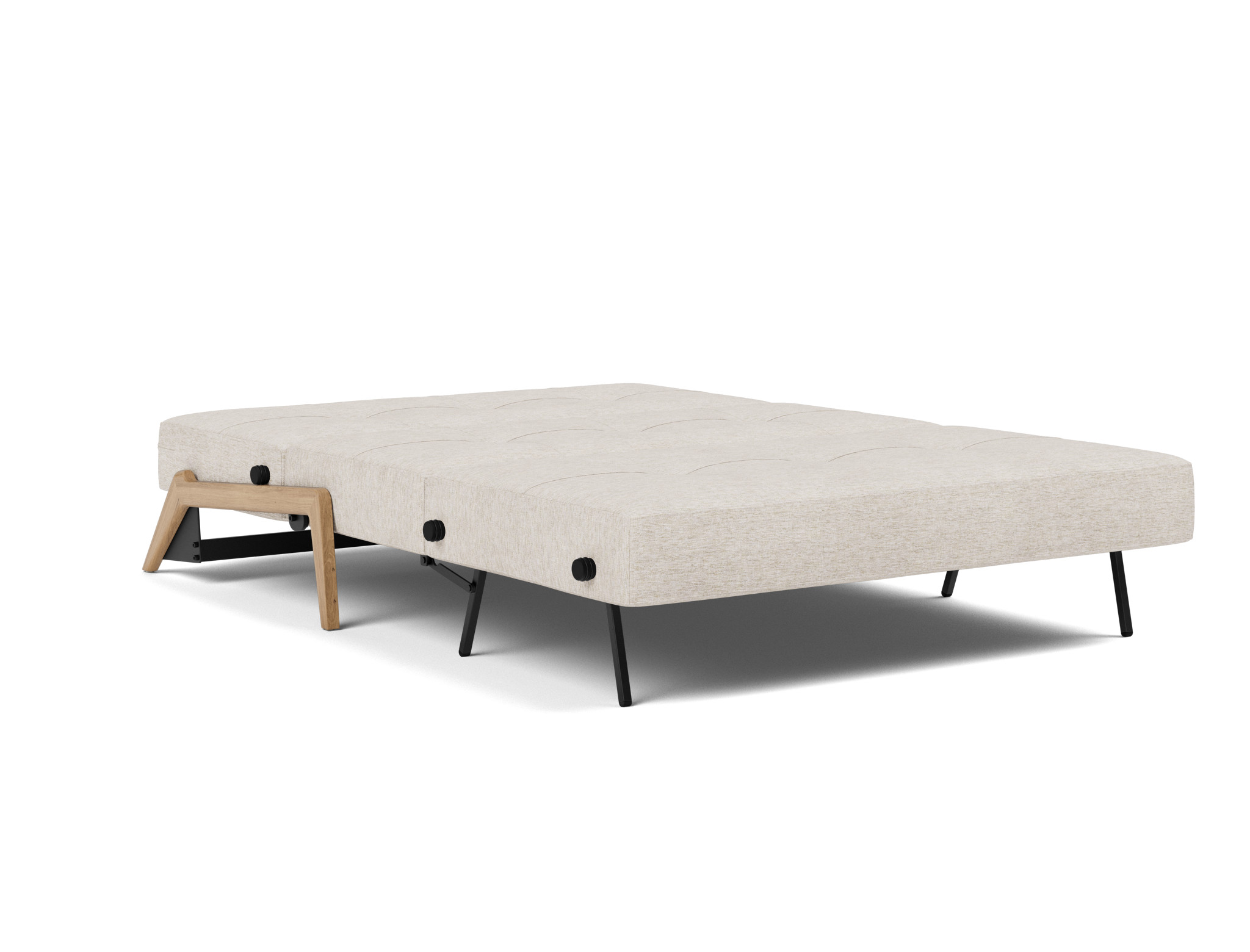 Schlafsofa Cubed 140 Chenille Yuveno 470-Natural Beine Eiche