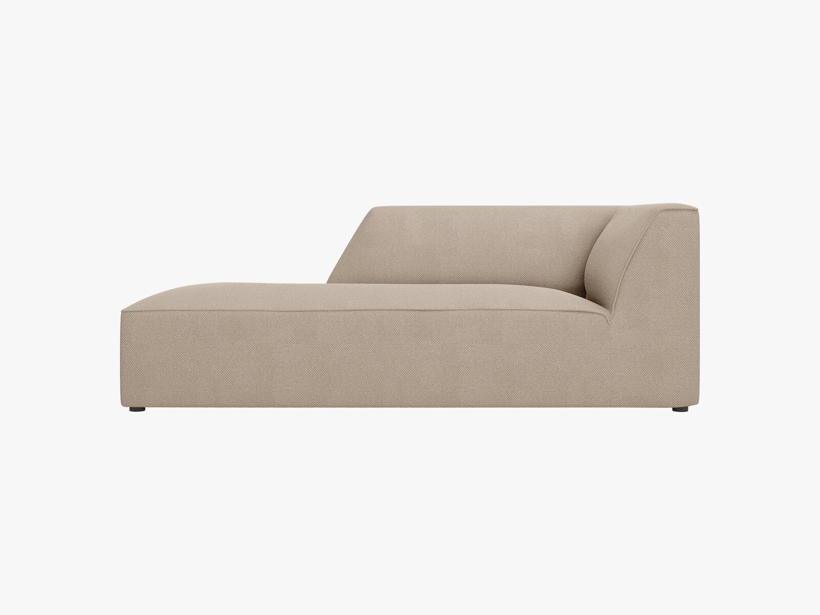 Micadoni Recamiere Ruby 1-Sitzer Links Strukturierter Stoff Ottawa Dunkelbeige