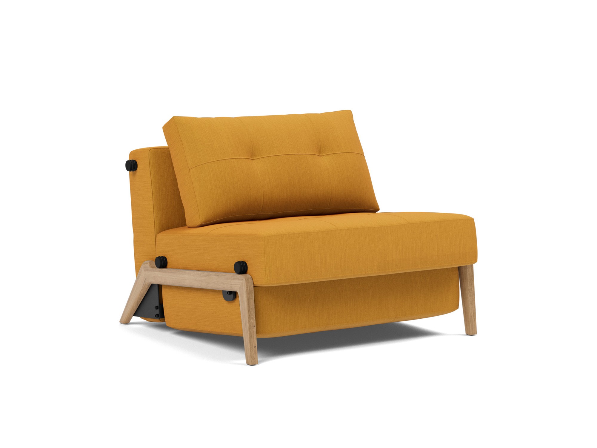 Schlafsessel Cubed 90 Flachgewebe Elegance 507-Burned-Curry Beine Eiche