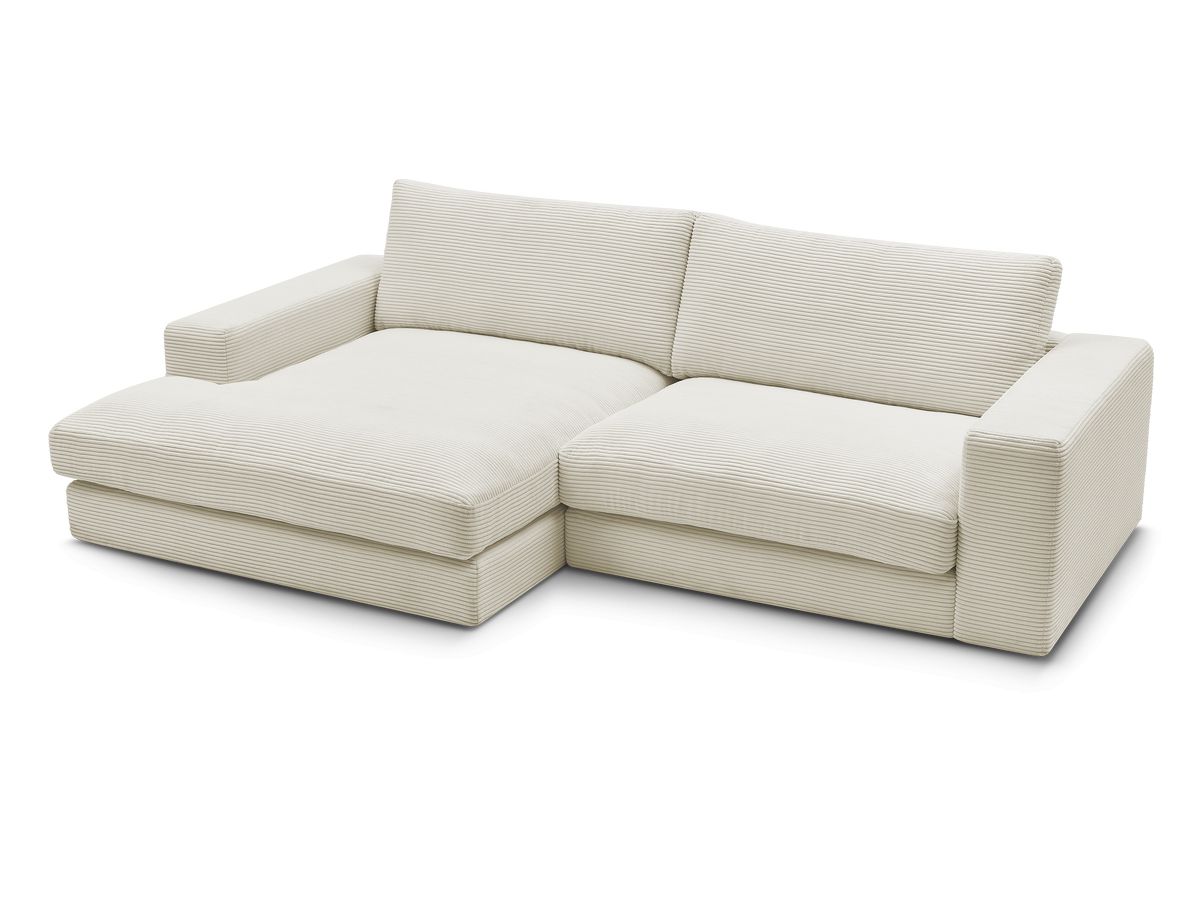 Bobochic Leonard Ecksofa 234 × 159 cm Cordsamt Beige Ecke links
