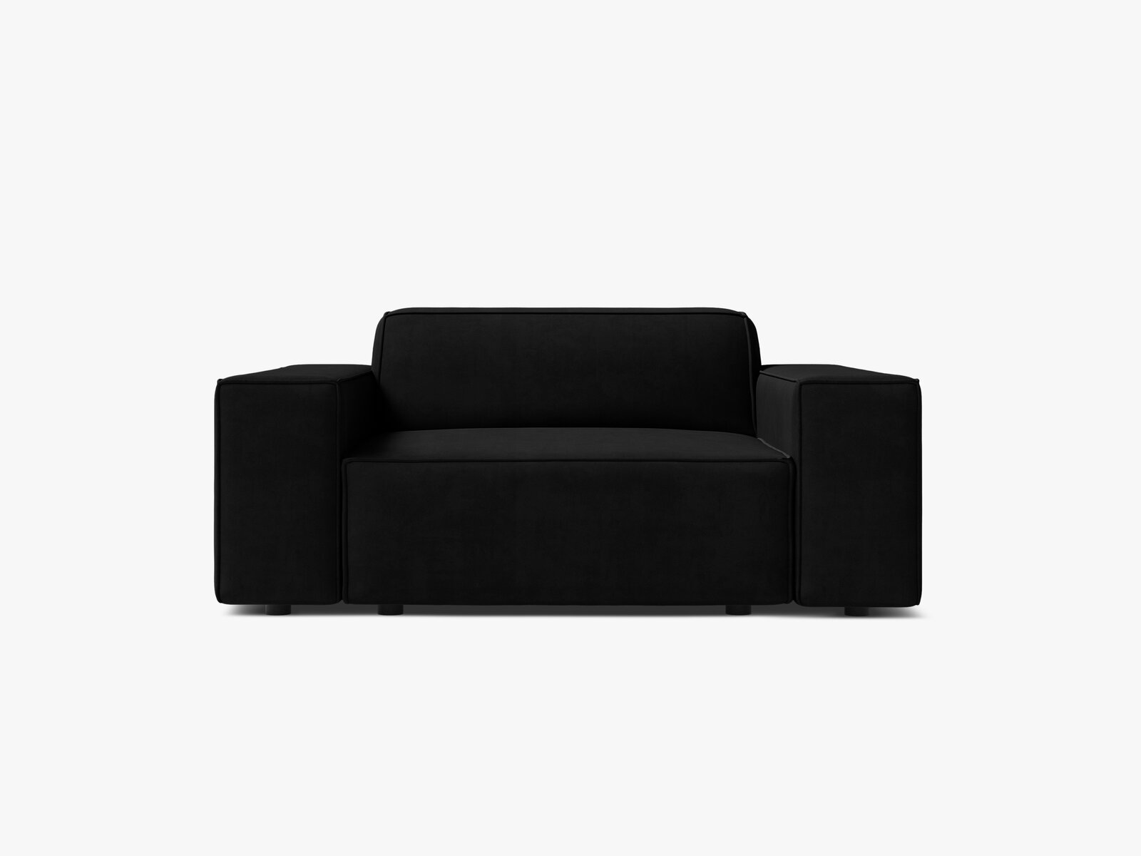 Micadoni Sessel Jodie 1-Sitzer Samt Bluvel Schwarz