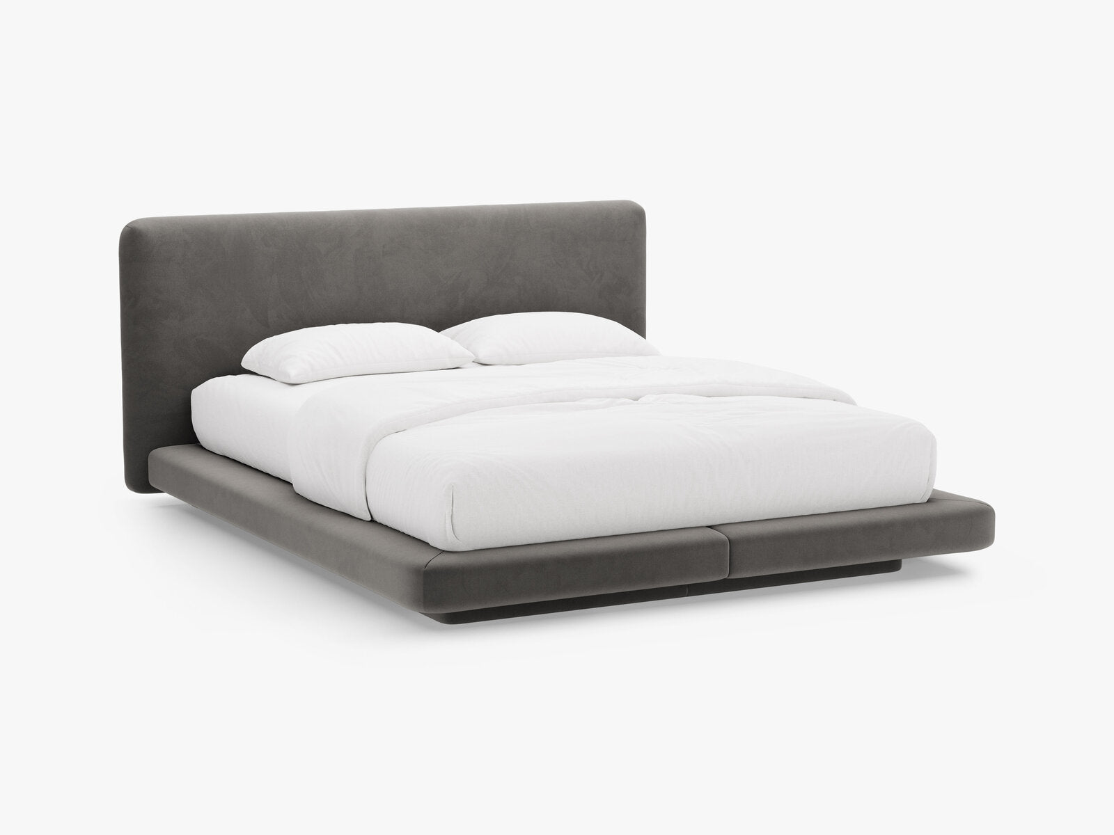 Micadoni Polsterbett mit Kopfteil Linea Samt Magic Velvet Dunkelgrau 180x200