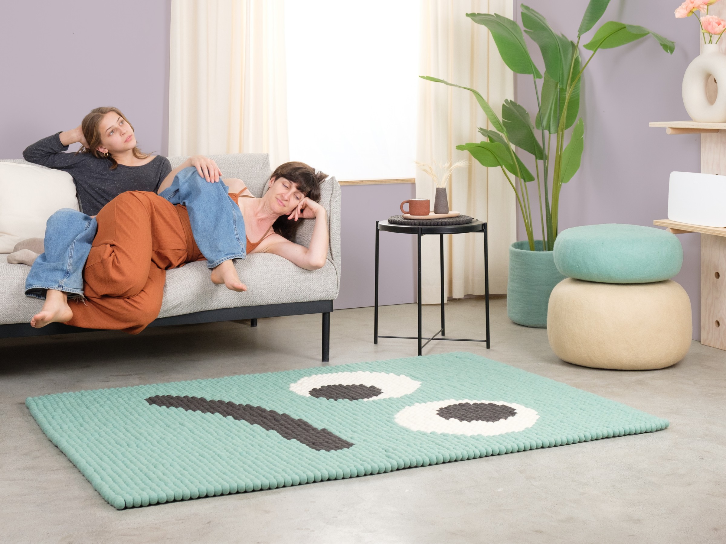myfelt Heinz Filzkugelteppich Grün