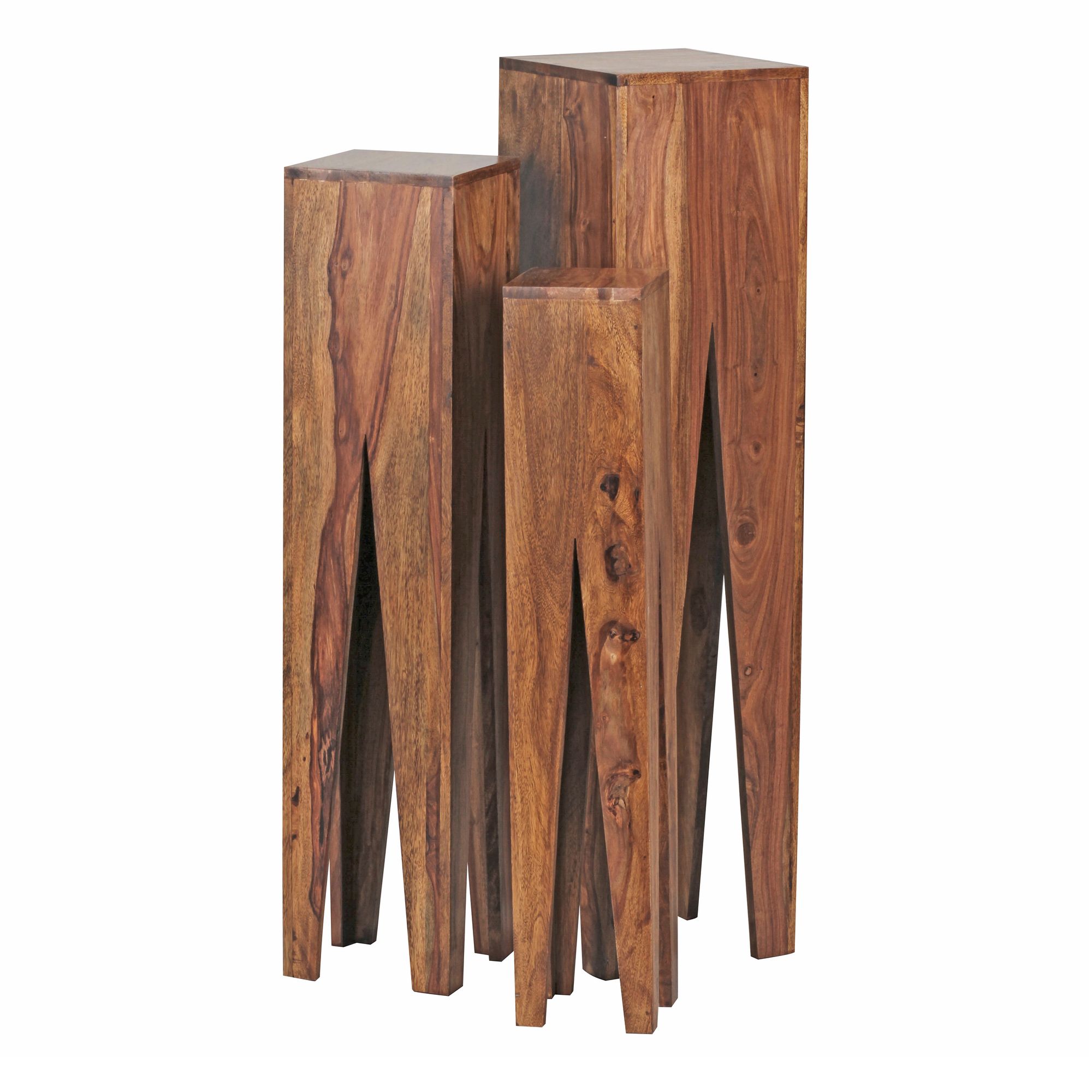 Satztisch 3er-Set Vardal Massivholz Sheesham 25 × 25 × 100 cm
