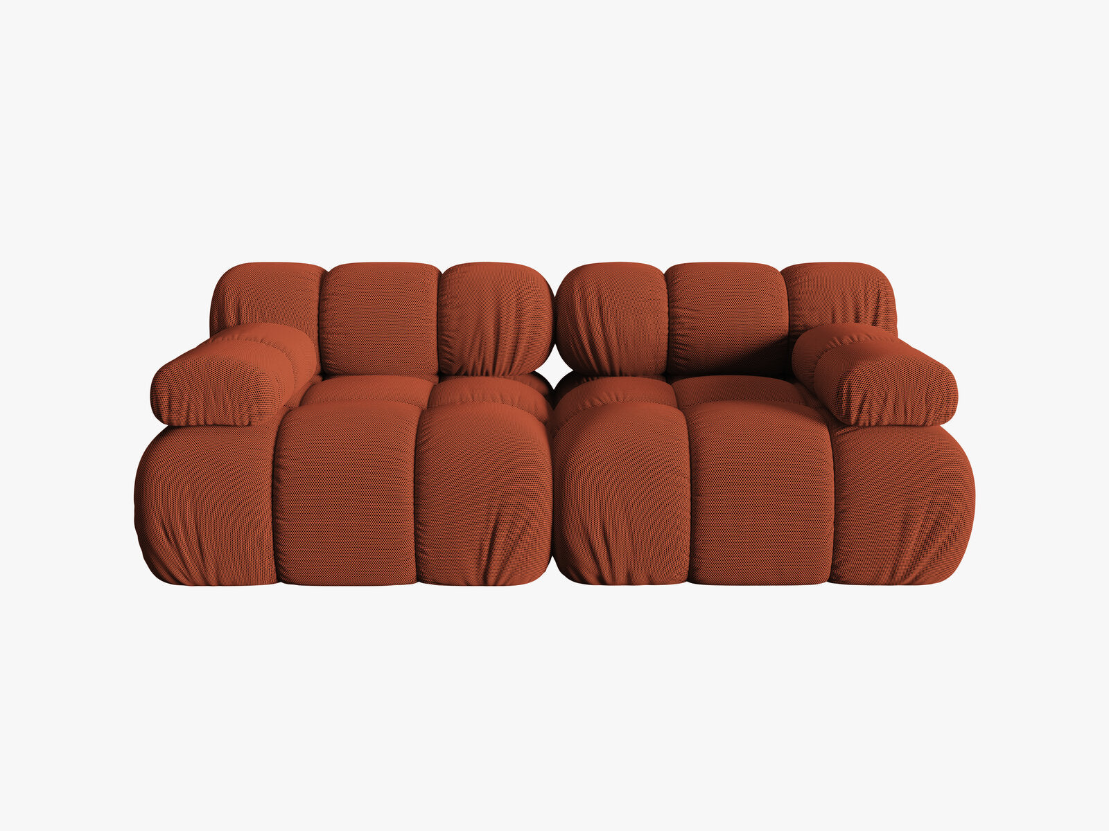 Micadoni Modulares Sofa Bellis 2-Sitzer 3D-Stoff Sonic Ziegel