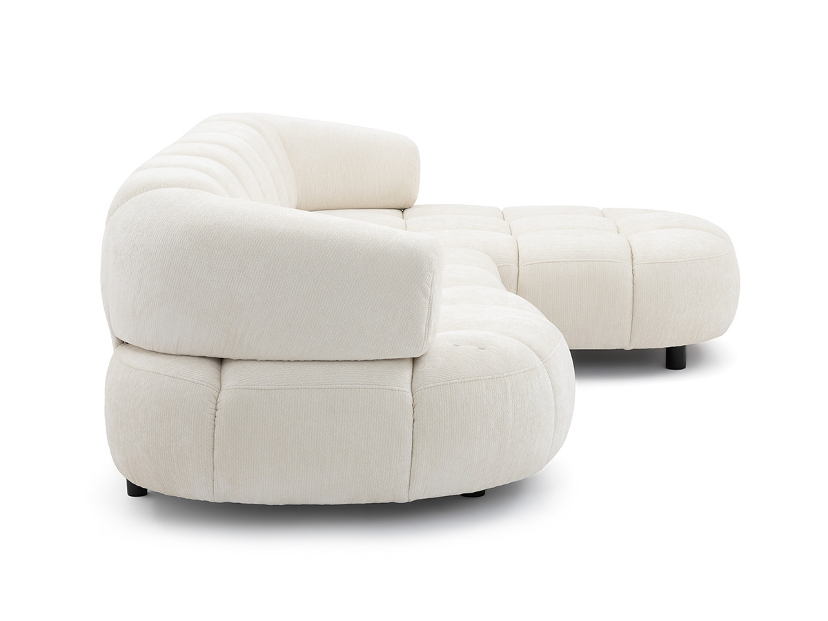 Bobochic Lovely Ecksofa mit Schlaffunktion Stoff Beige Ecke rechts