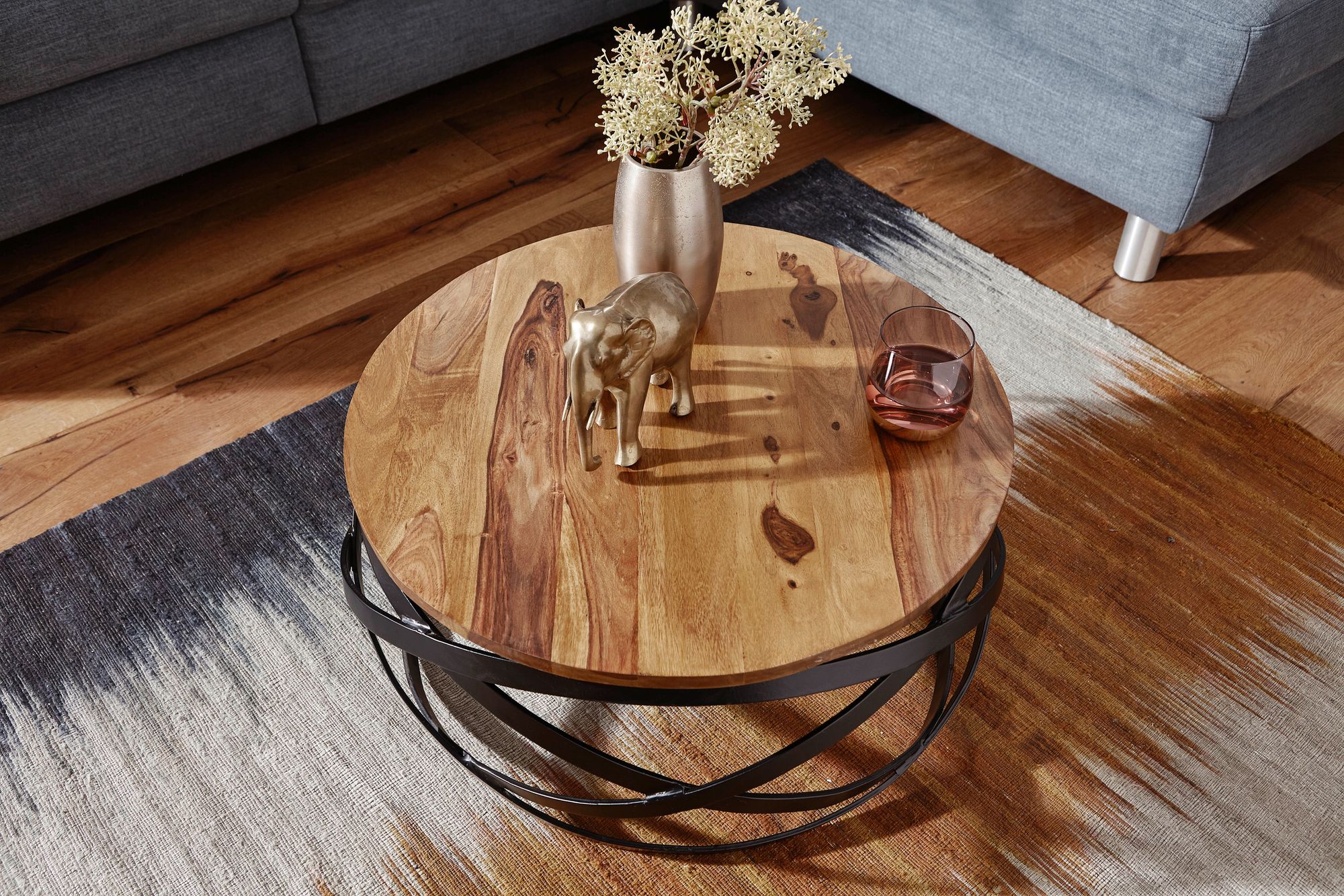 Couchtisch Osen Sheesham Massivholz Ø 60 cm