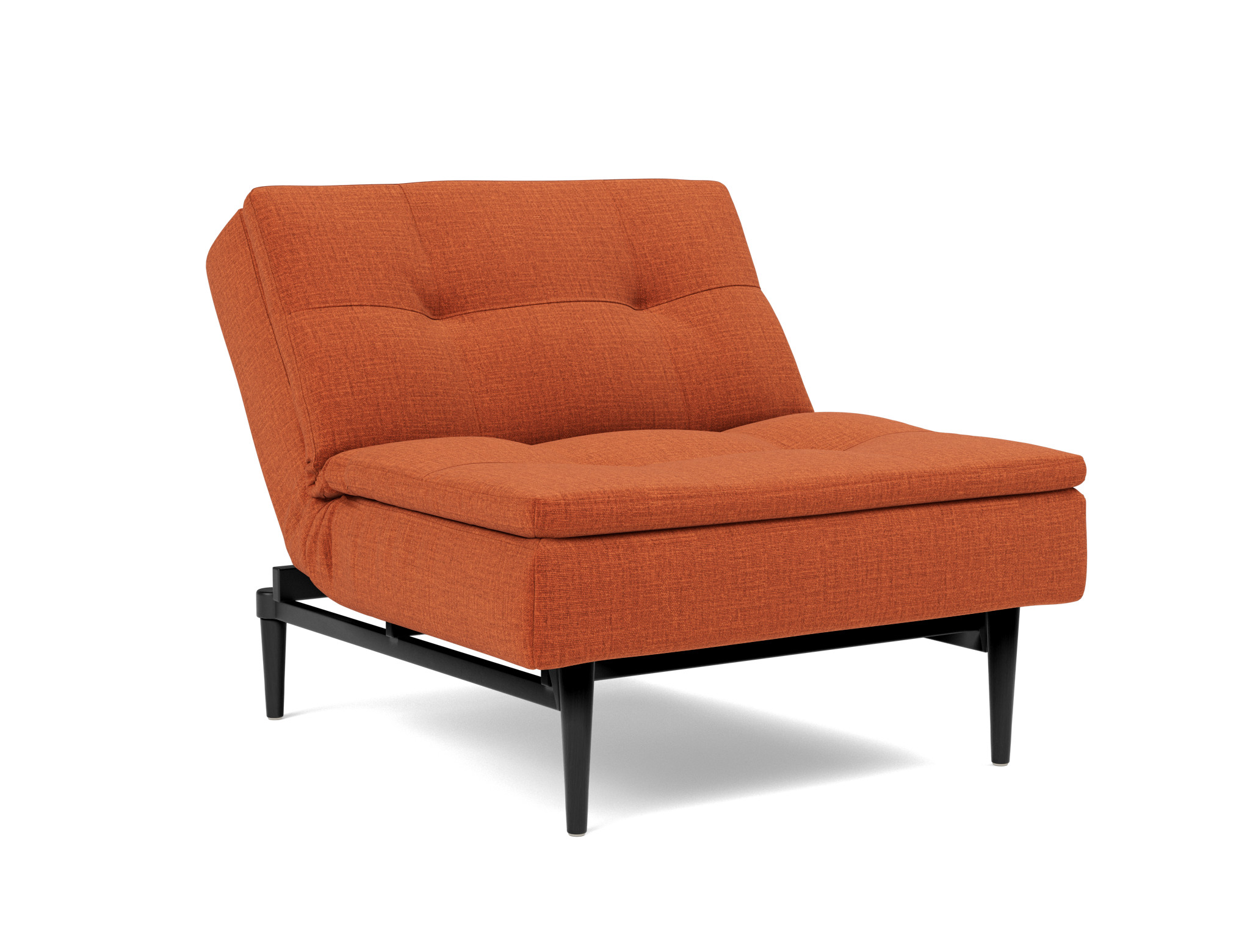 Sessel Dublexo Chenille Esina 412-Rust-Orange Beine Styletto Eiche schwarz