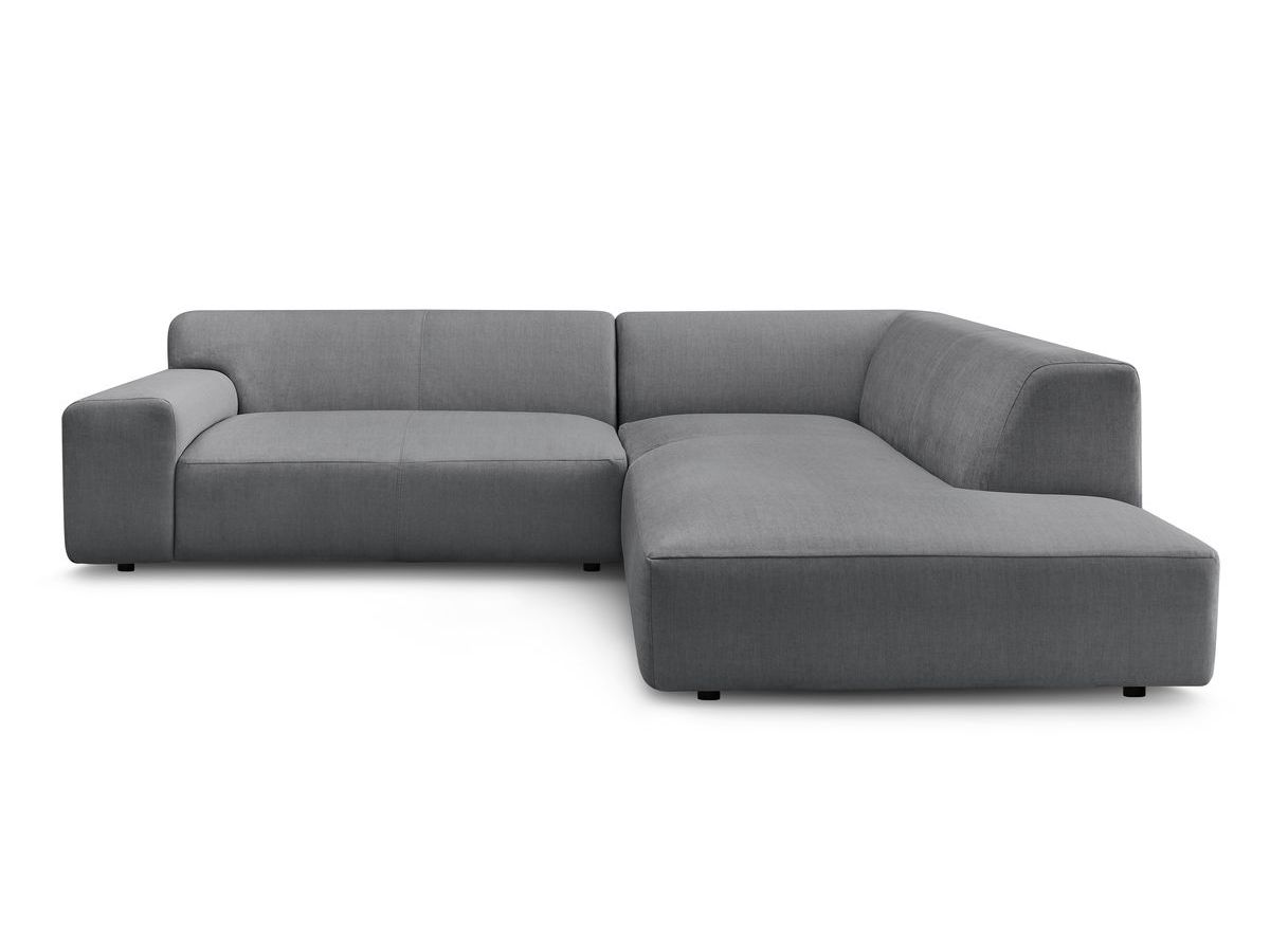 Bobochic Lavena Ecksofa 272 × 220 cm Samt Dunkelgrau Ecke rechts