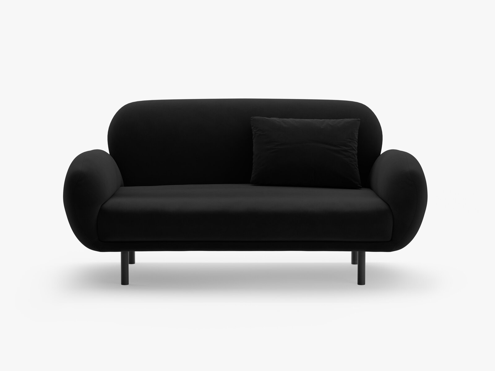 Micadoni Sofa Poppy 2-Sitzer Samt Casino Schwarz