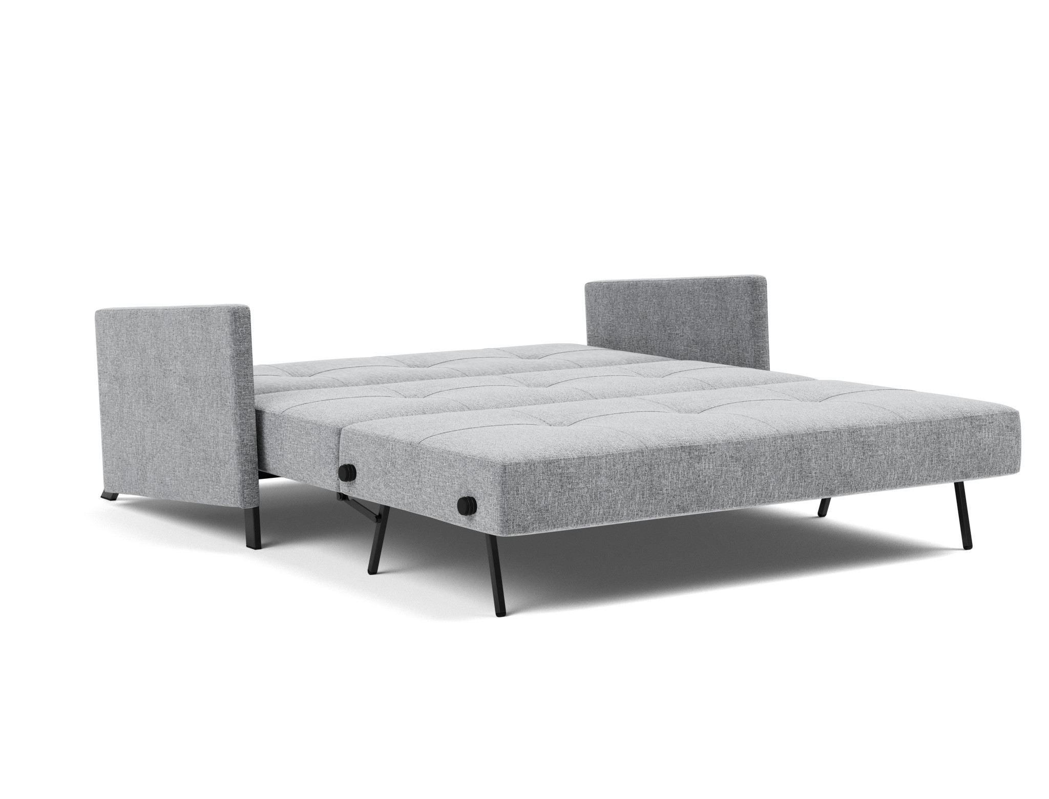 Schlafsofa Cubed mit Armlehnen 160 Strukturierter Stoff Twist 565-Granite