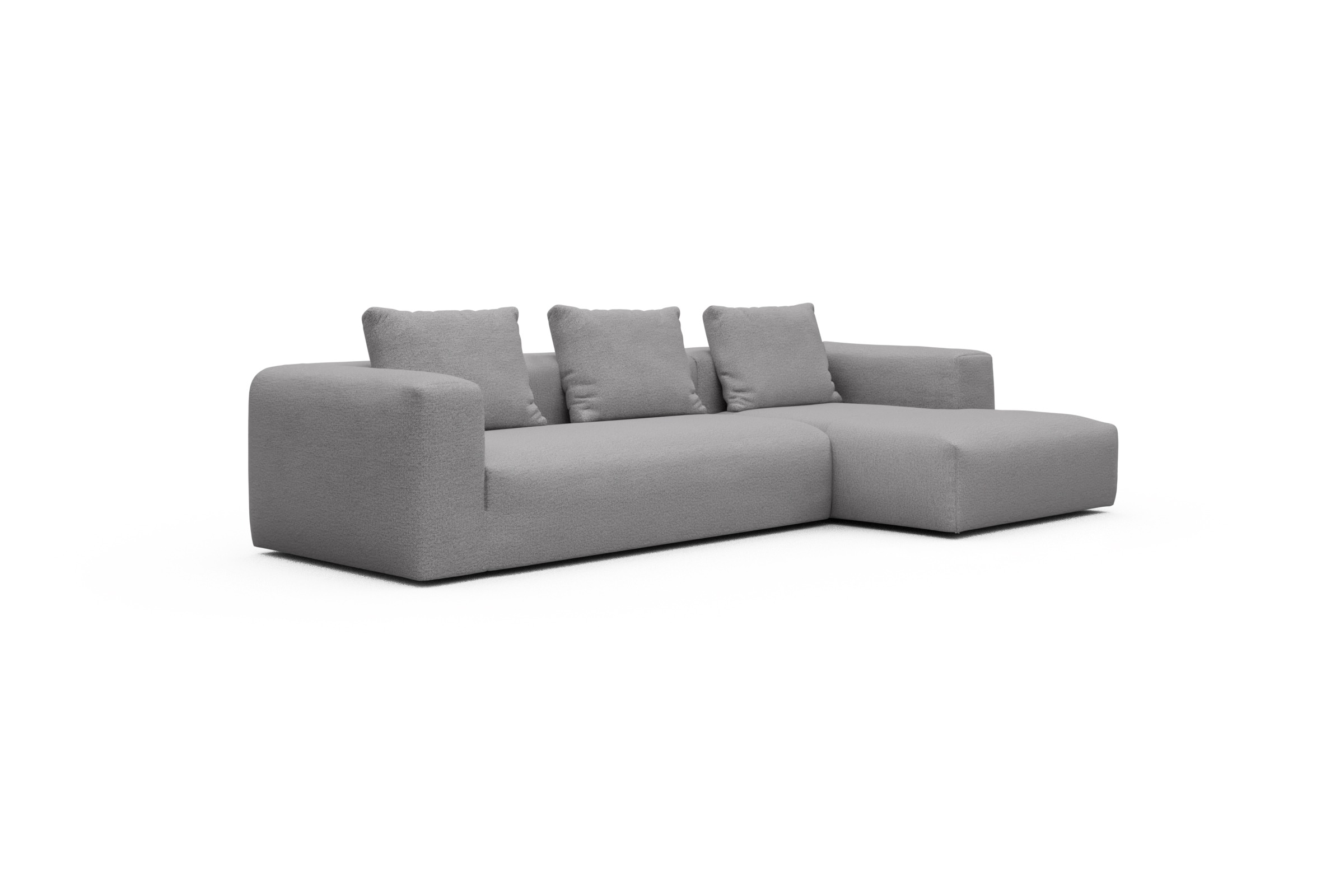 Ecksofa Fred Chaiselongue rechts mit 2,5-Sitzer Sama-Grey