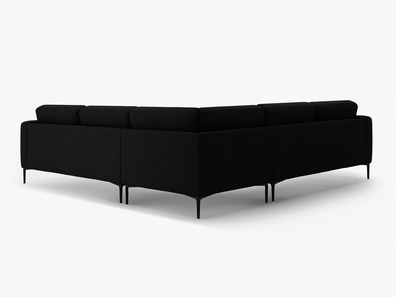 Micadoni Ecksofa Bemy 5-Sitzer Samt Schwarz