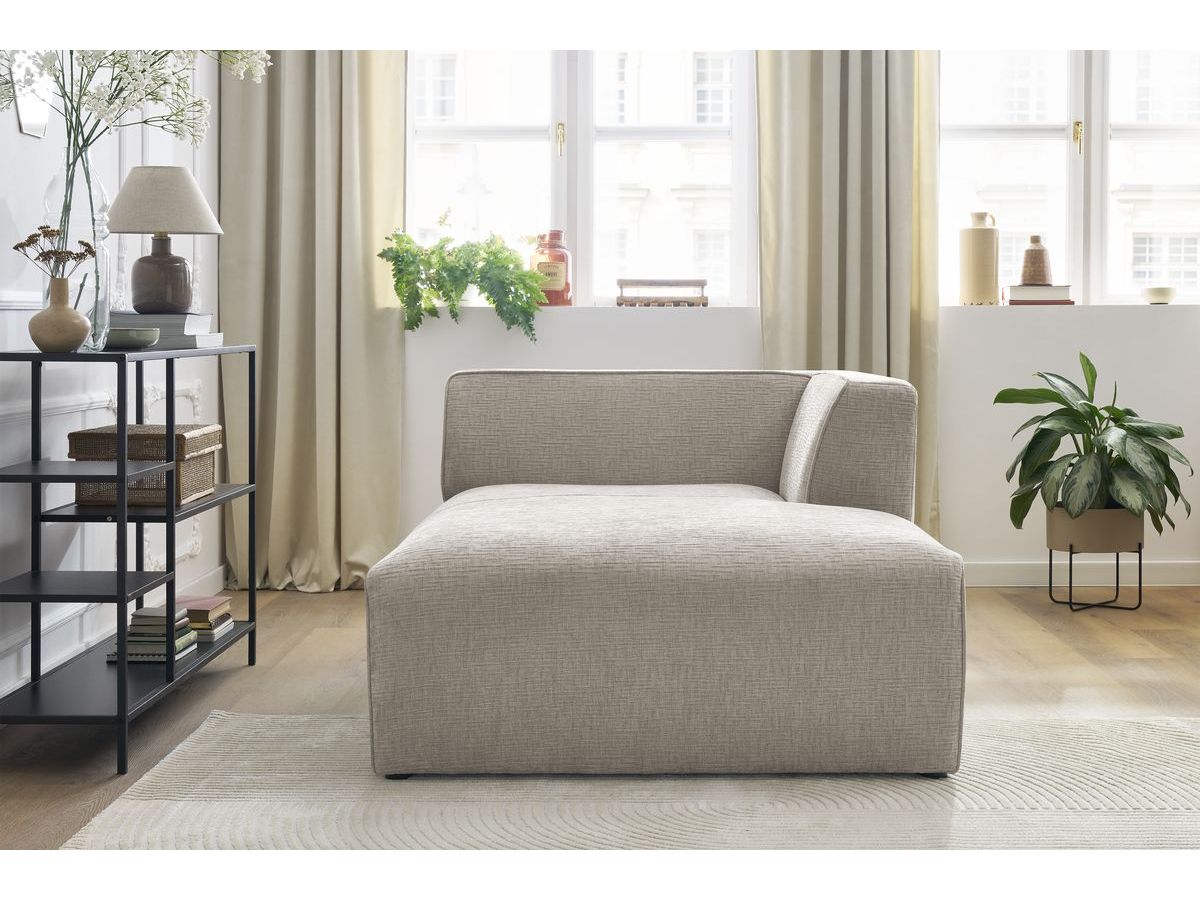 Bobochic Megeve Méridienne-Modul Strukturstoff Beige Ecke rechts