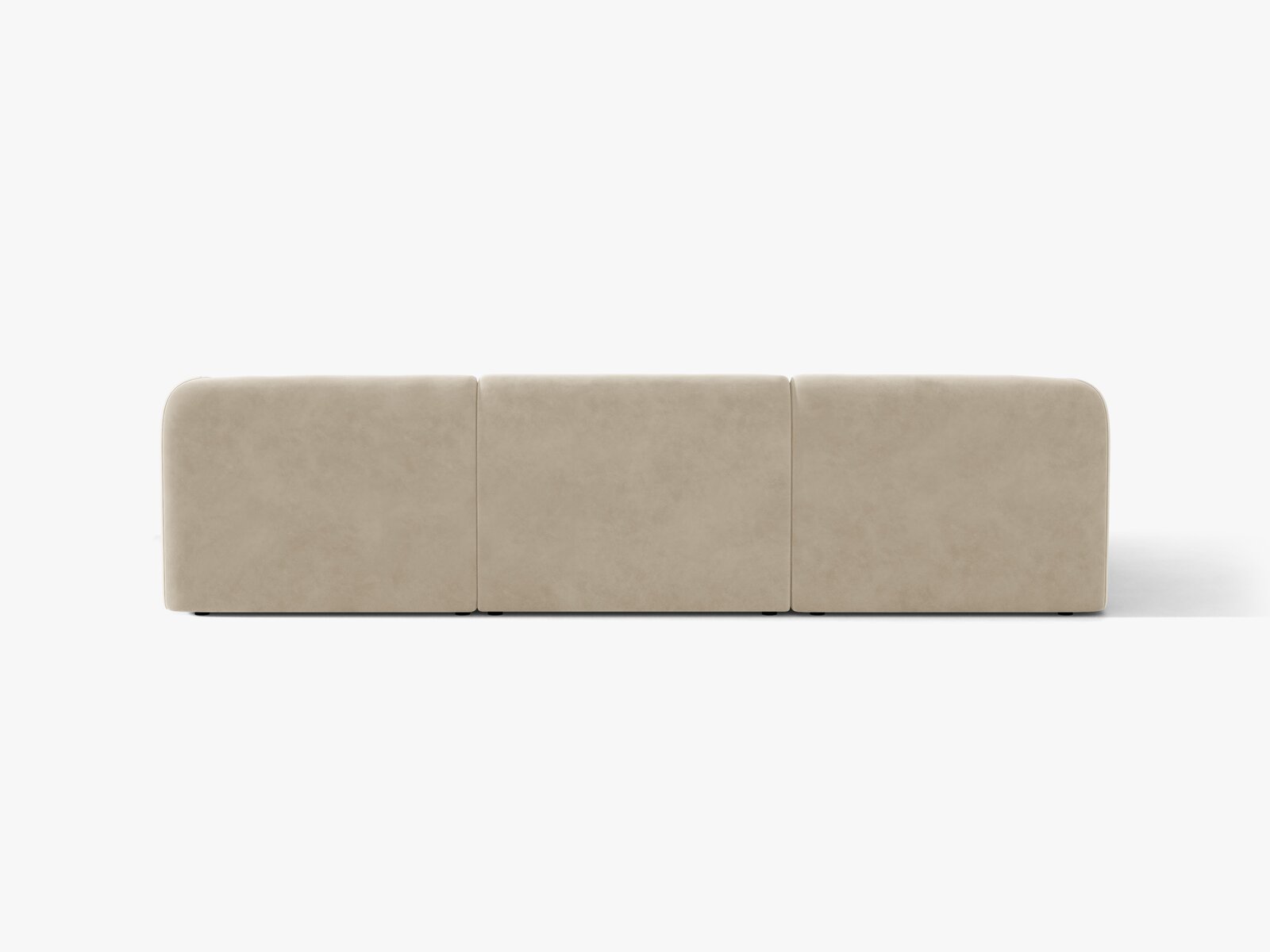 Micadoni Ecksofa Miley 4-Sitzer Links Samt Bluvel Dunkelbeige