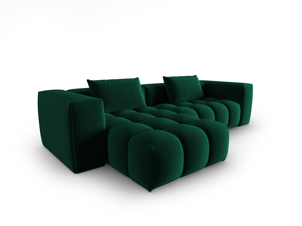 Cosmopolitan Design Ecksofa Verona 3-Sitzer Samt Casino Flaschengrün Links