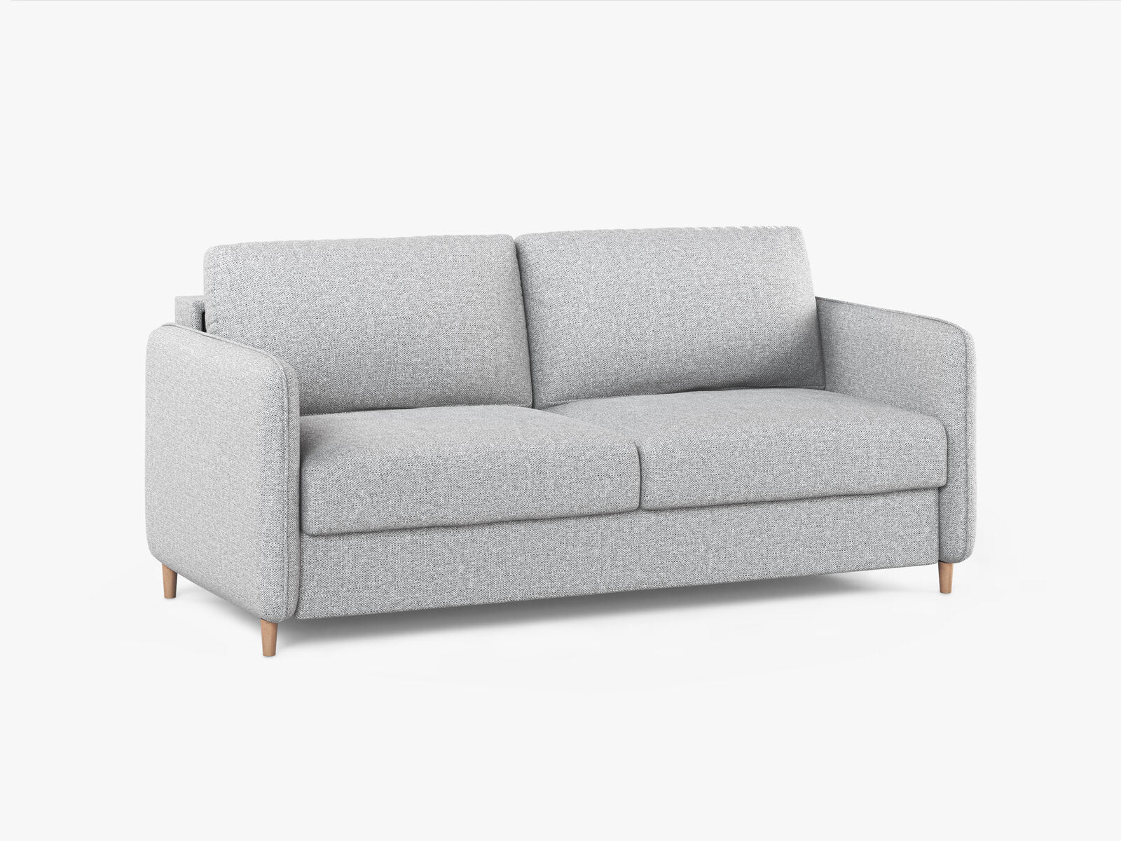 Micadoni Sofa mit Schlaffunktion Simo 3-Sitzer Strukturierter Stoff Babel Hellgrau
