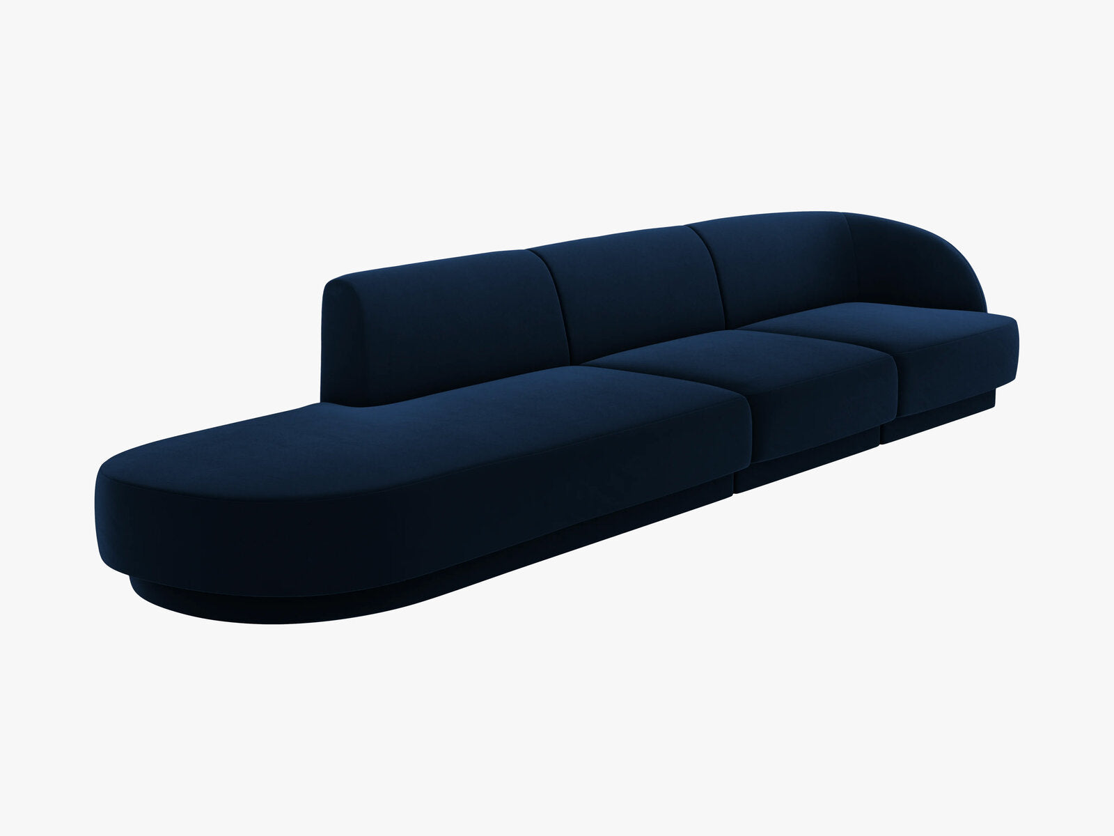 Micadoni Sofa Miley 4-Sitzer Links Samt Bluvel Königsblau