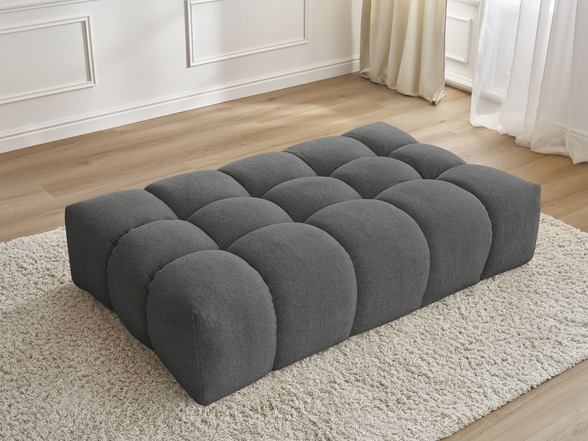 Bobochic Everest Pouf 166 × 100 cm Melange-Stoff Dunkelgrau