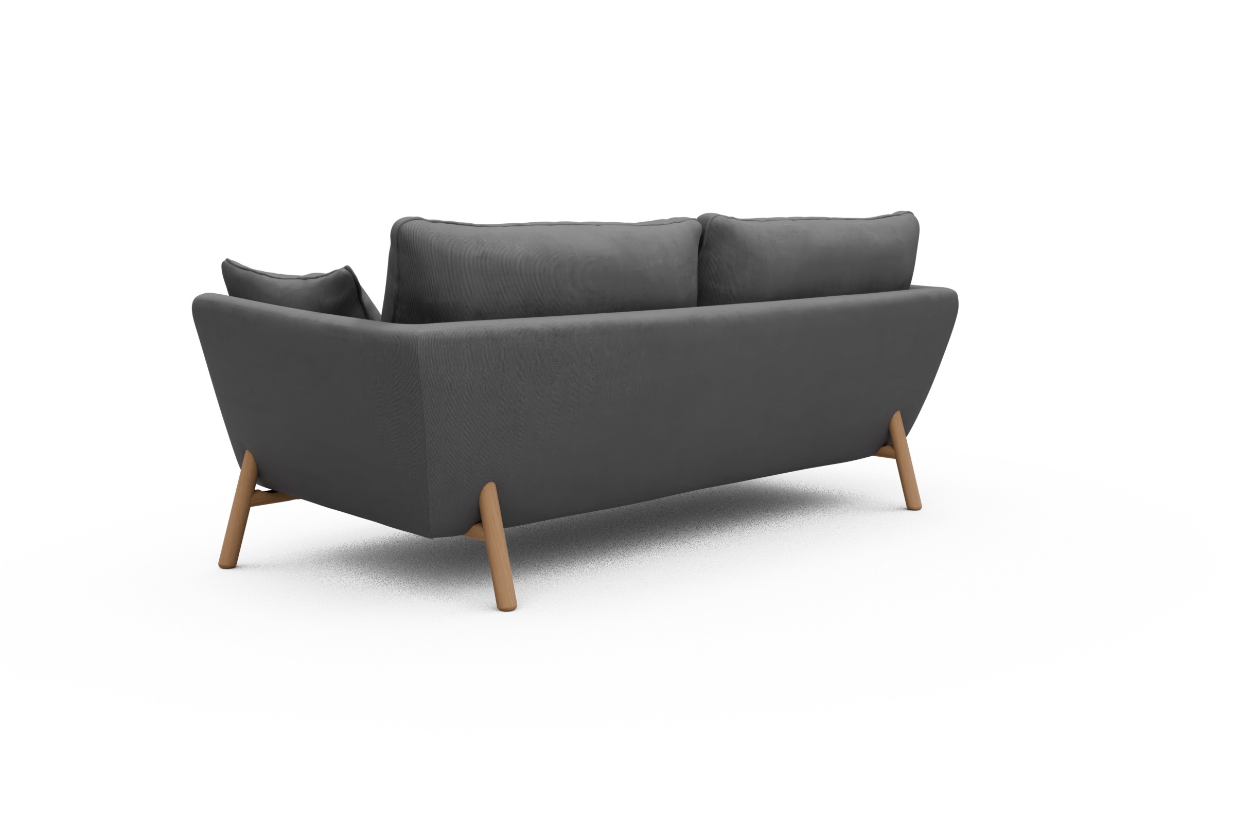 Sofa Emil 3-Sitzer Beinfarbe Eiche Natur Cordufine-Grey