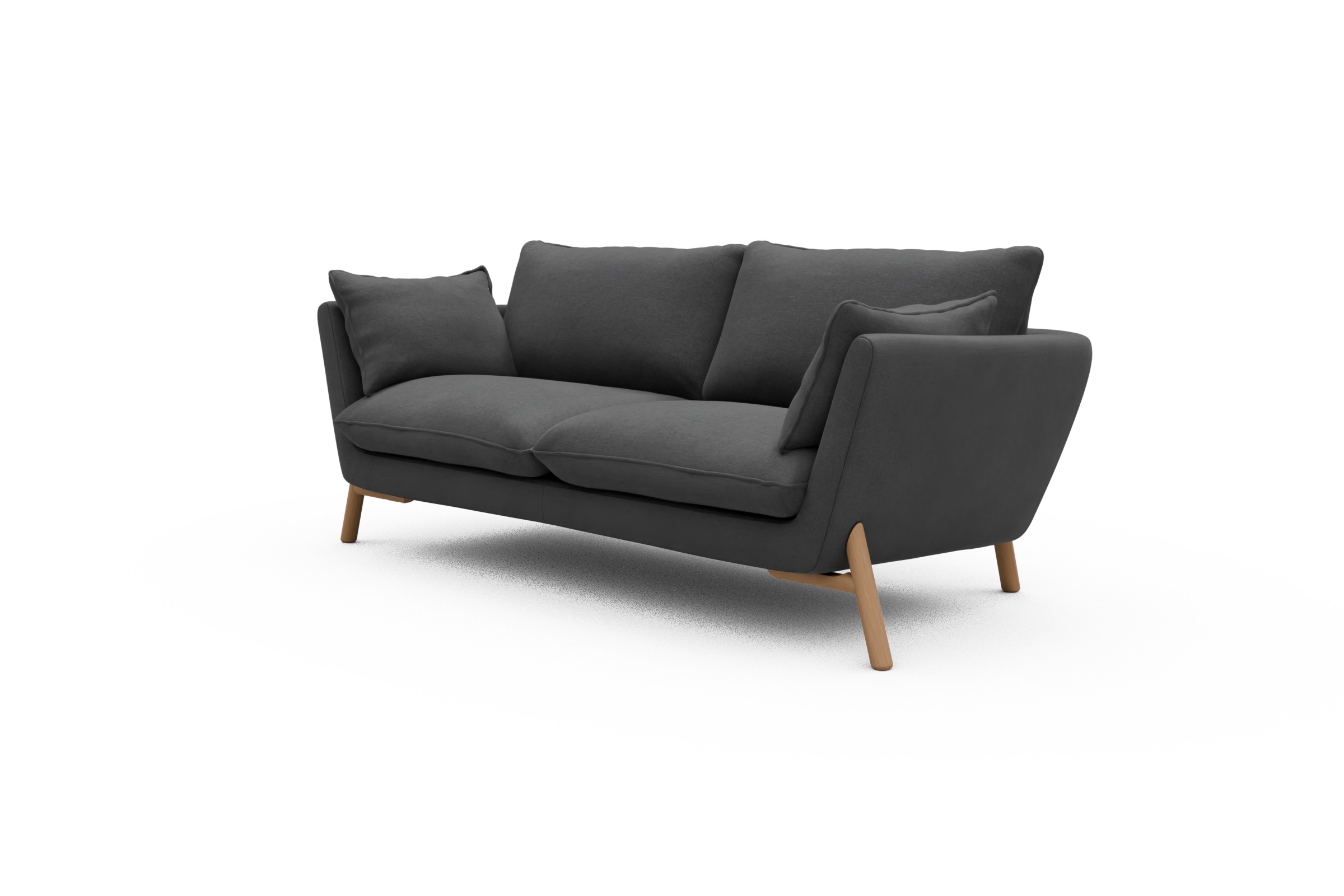 Sofa Emil 2-Sitzer Beinfarbe Eiche Natur Satya-Zinc