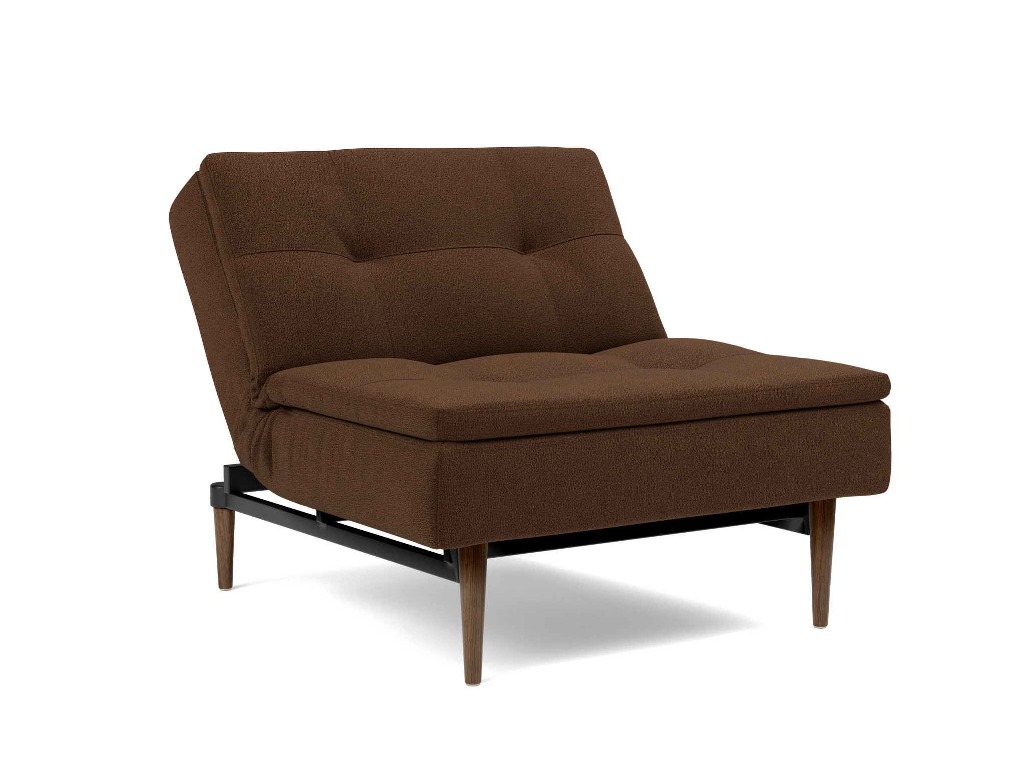 Sessel Dublexo Strukturierter Stoff Taura 359-Cappuccino Beine Styletto Eiche dunkel