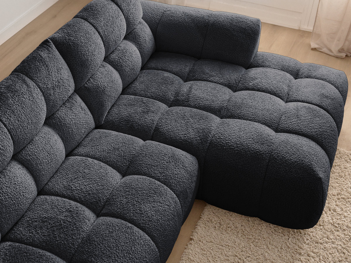 Bobochic Jaya Ecksofa Chenille Schwarz Ecke rechts