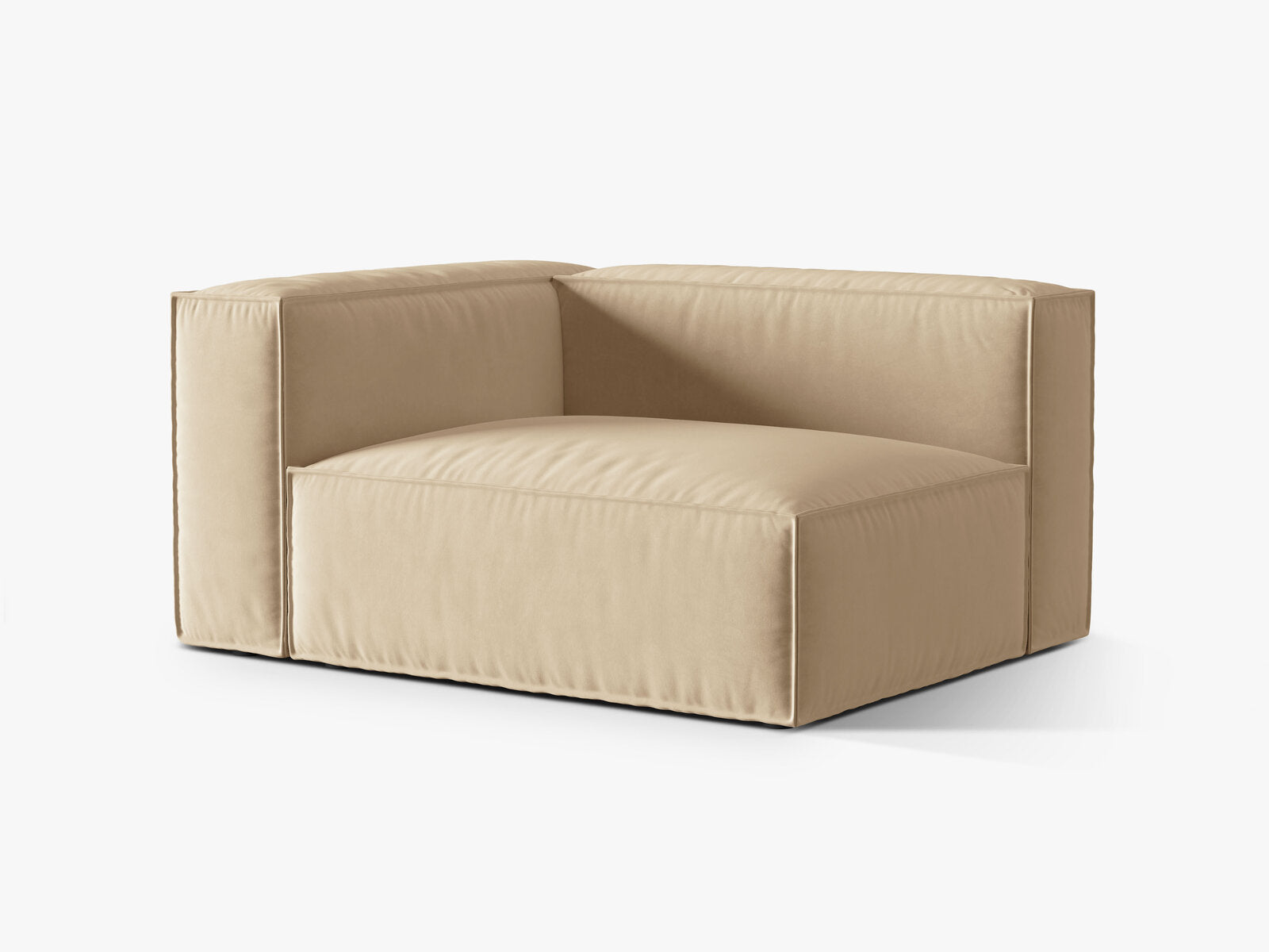 Micadoni Eckmodul Nuria 2-Sitzer Links Samt Nude