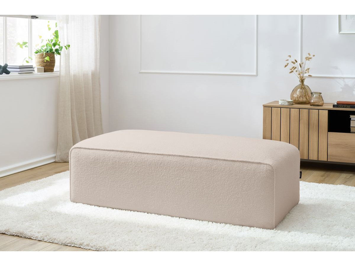 Bobochic Megeve Pouf Bouclé-Stoff Beige