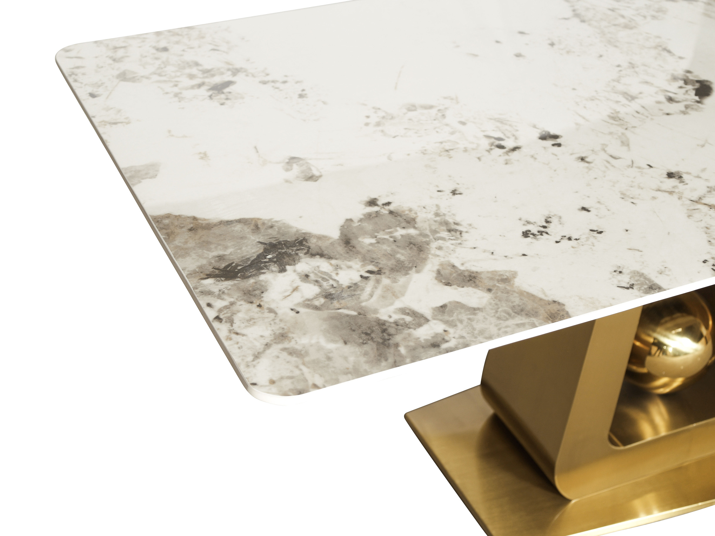 Livin Hill Esstisch 180cm Modig Goldene Beine, weiße Tischplatte M57