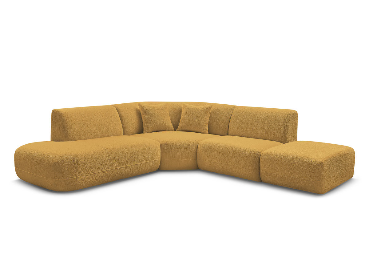 Bobochic Anda Ecksofa 279 × 264 cm Chenille Gelb Ecke links