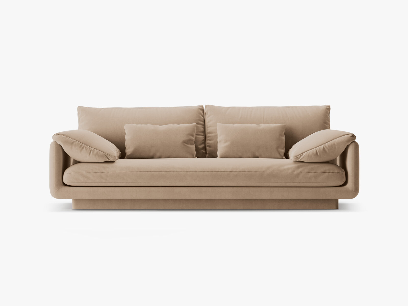 Micadoni Sofa Torino 3-Sitzer Samt Sand