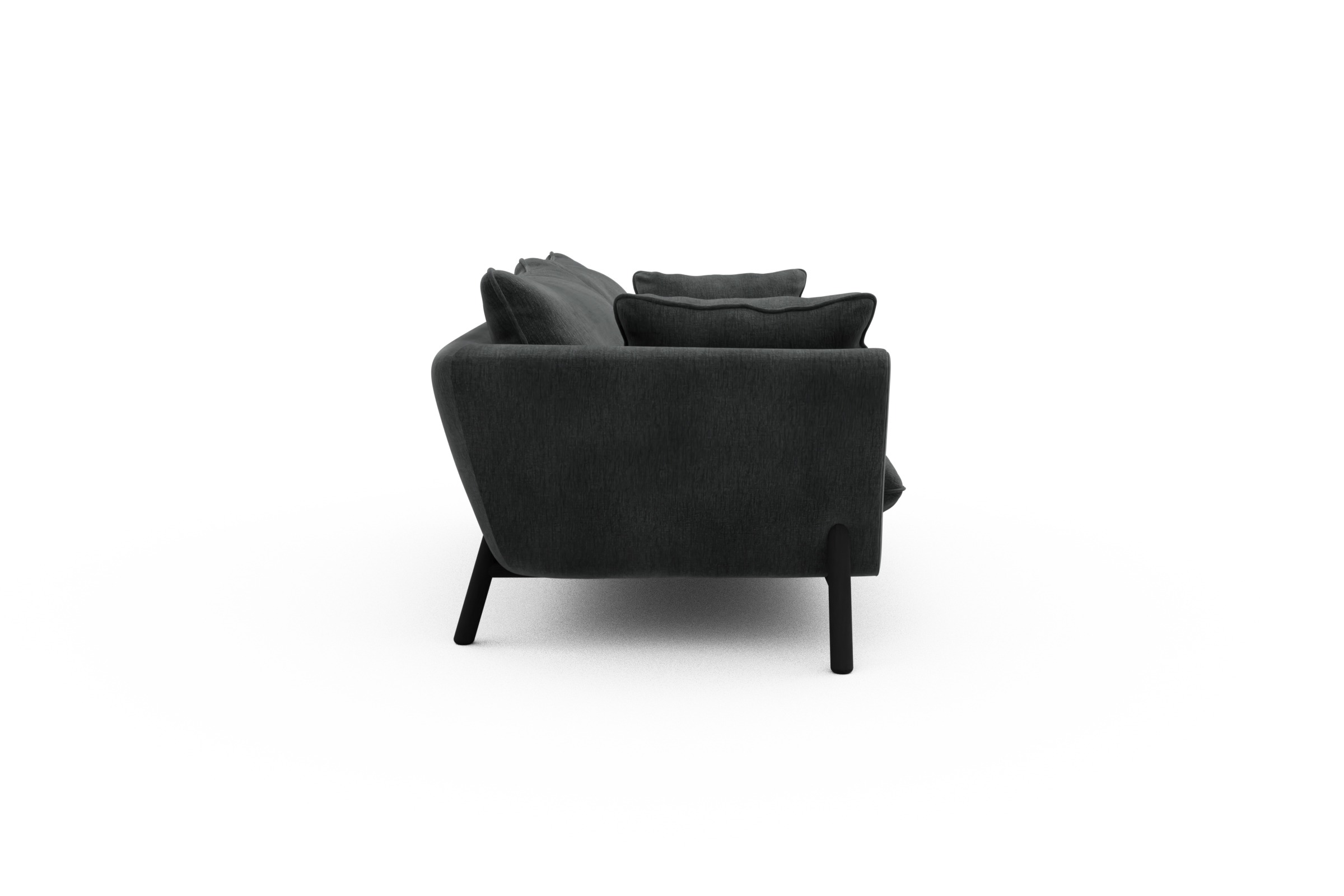 Sofa Emil PREMIUM 2-Sitzer Beinfarbe Eiche Schwarz Smooth-Deep-Warm-Grey