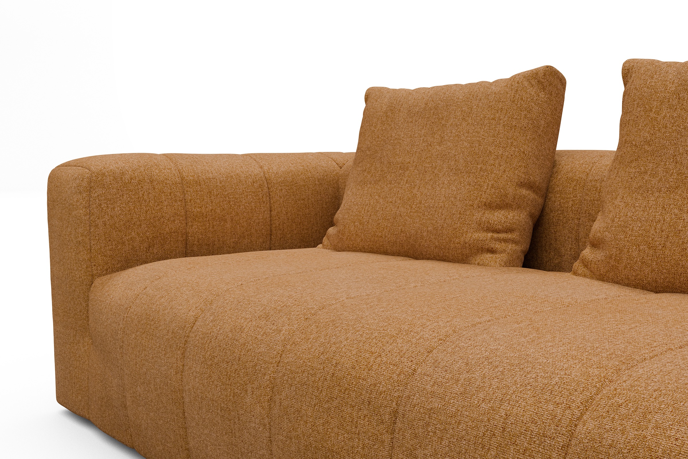 Ecksofa Hugo 2x 2,5-Sitzer Armlehne links Casone-Warm-Yellow