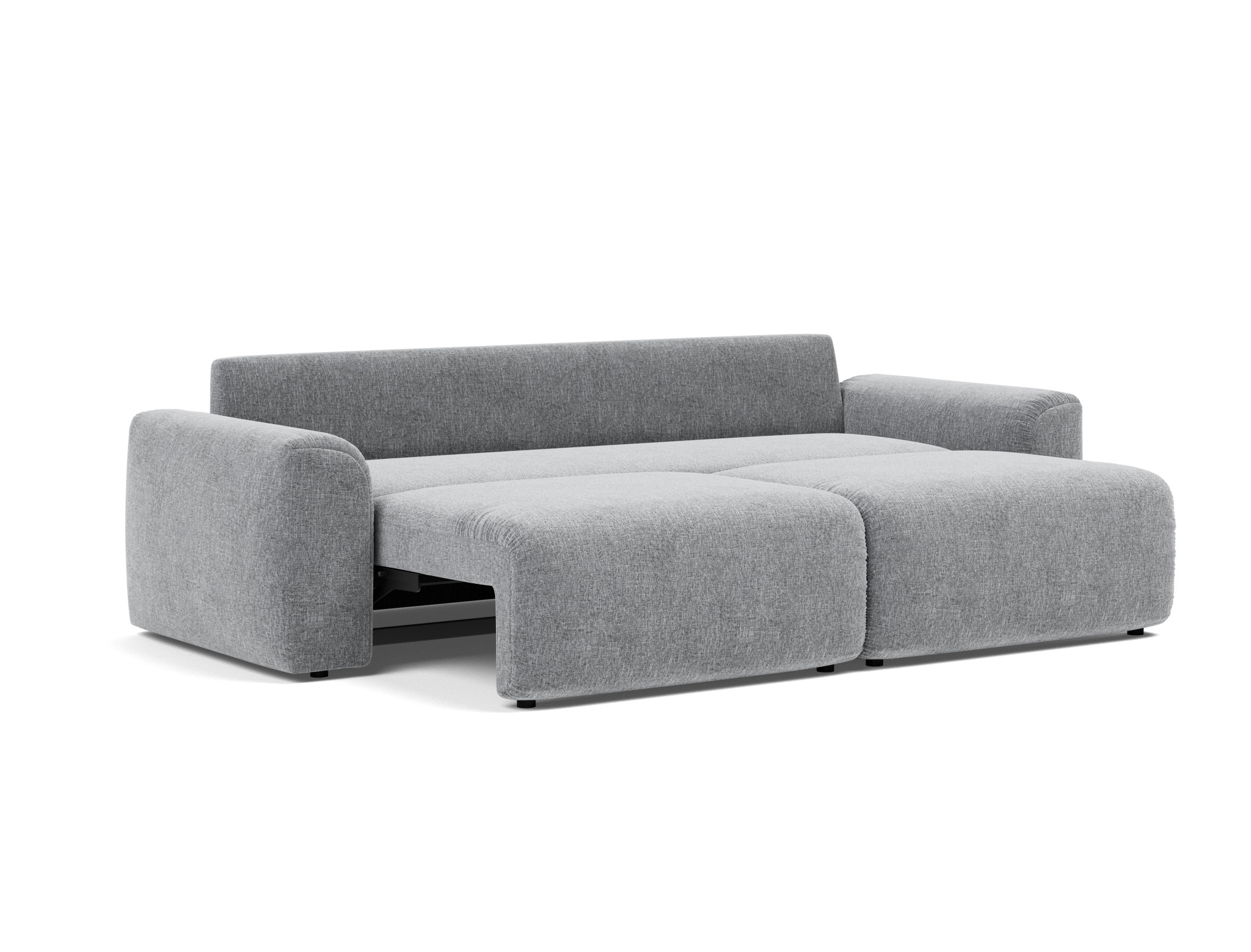 Schlafsofa Norum mit Chunky-Armlehnen Strukturierter Stoff Twist 565-Granite