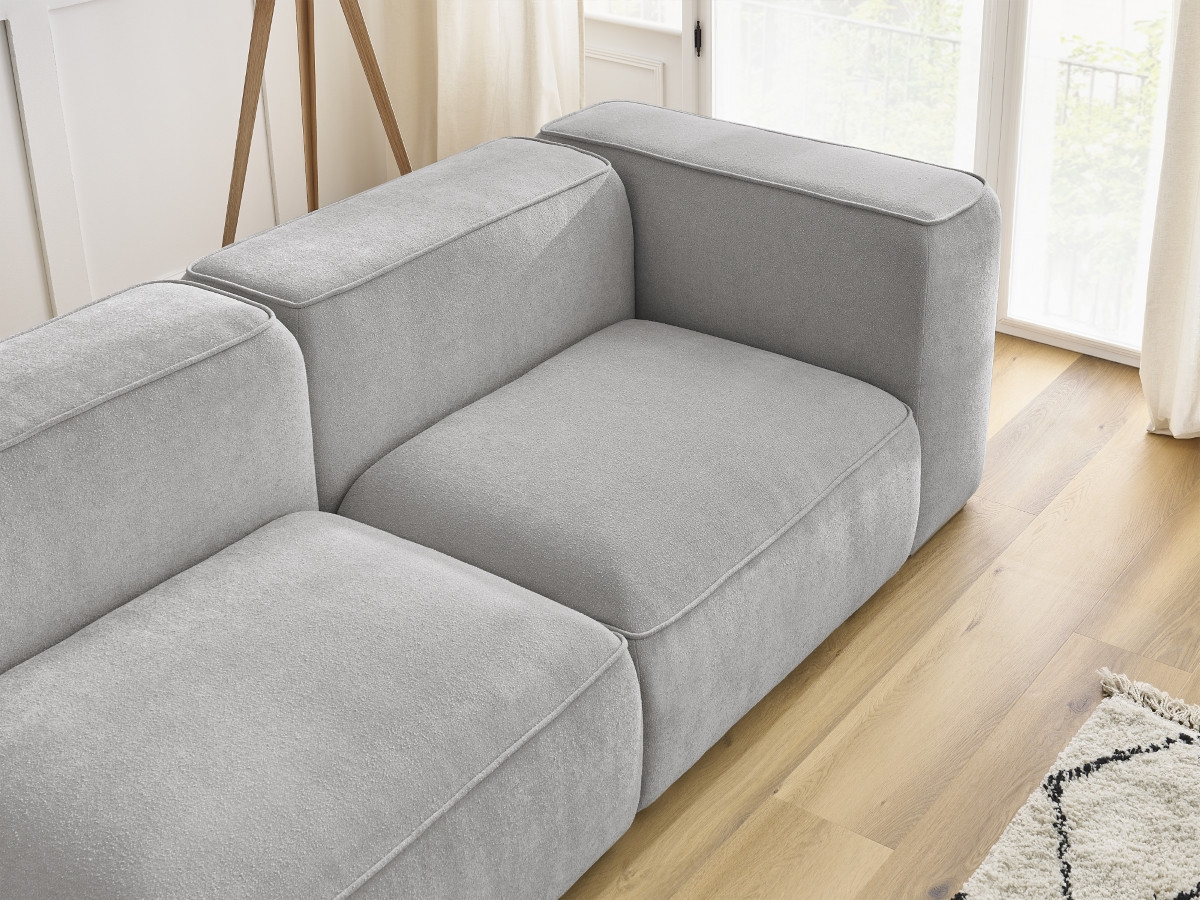 Bobochic Zephyr Sofa 3-Sitzer Strukturstoff Hellgrau