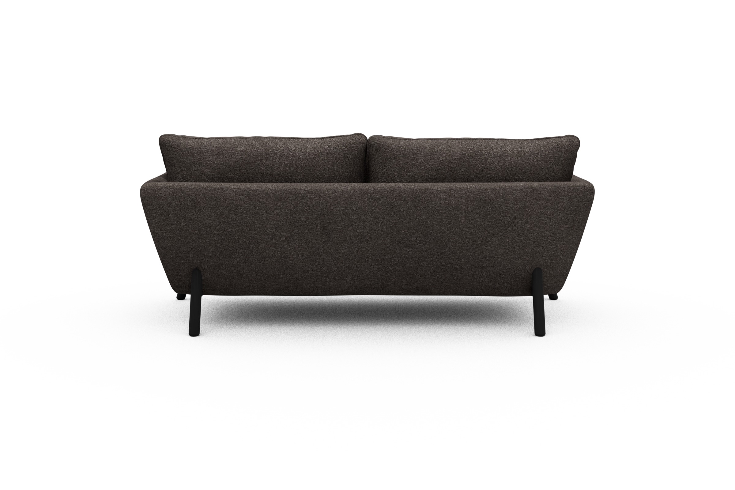 Sofa Emil 2-Sitzer Beinfarbe Eiche Schwarz Boucle-Taupe
