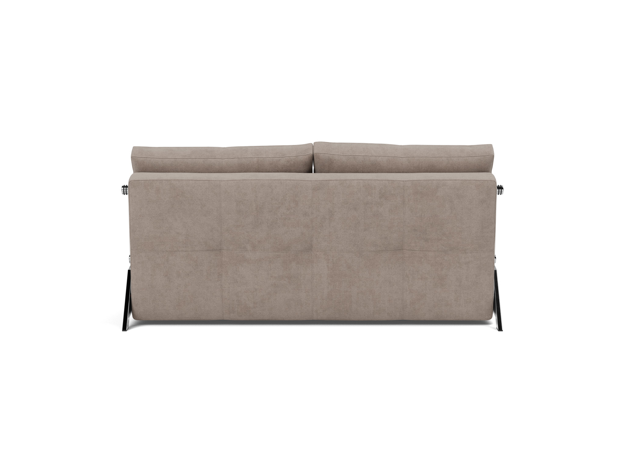 Schlafsofa Cubed 160 Kord Cordufine 318-Beige Beine Chrom